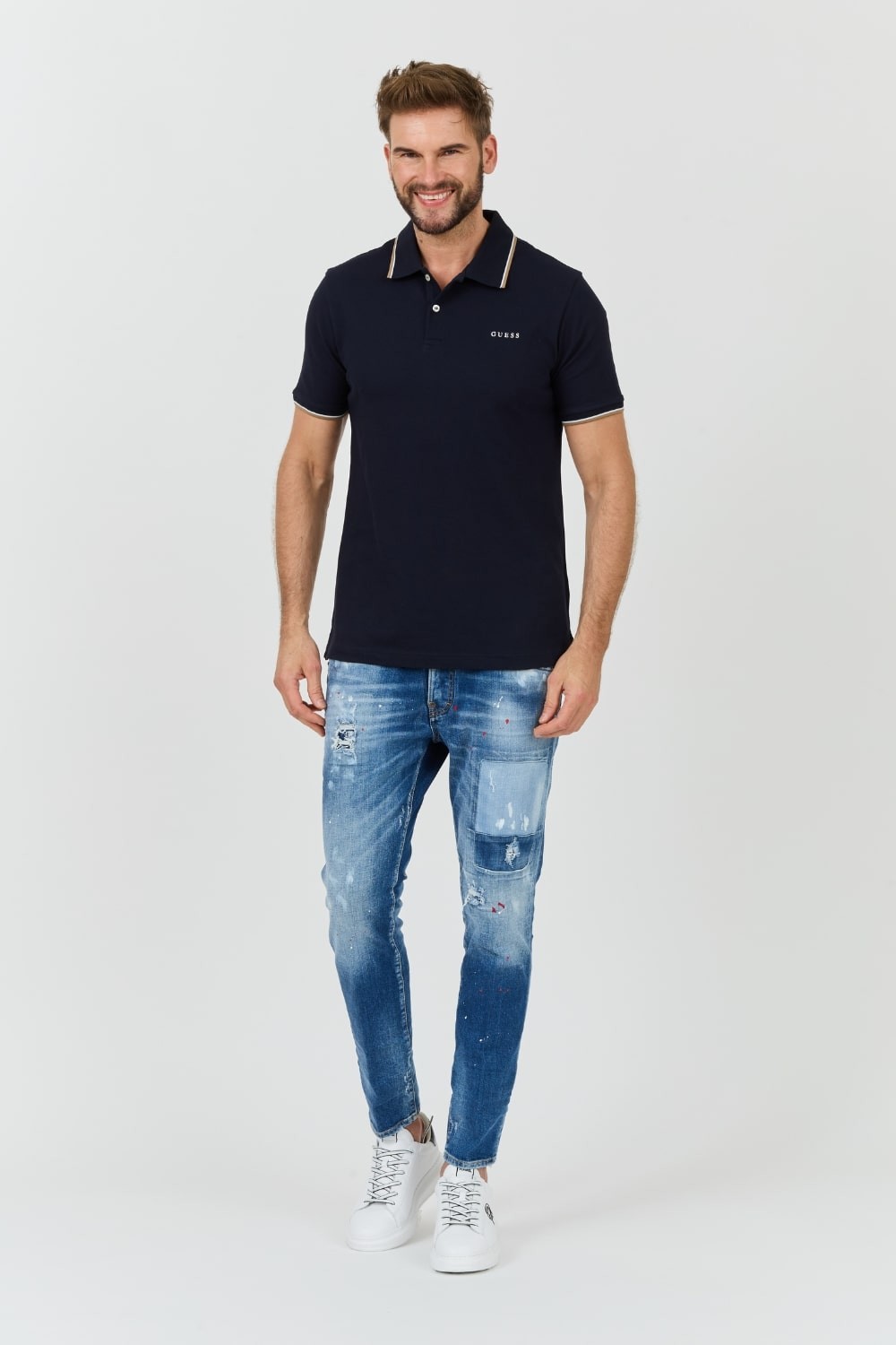 GUESS Navy blue Lyle polo