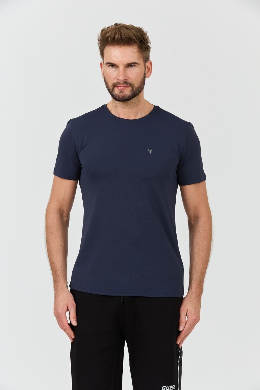 GUESS Navy blue New Tech Str T-shirt