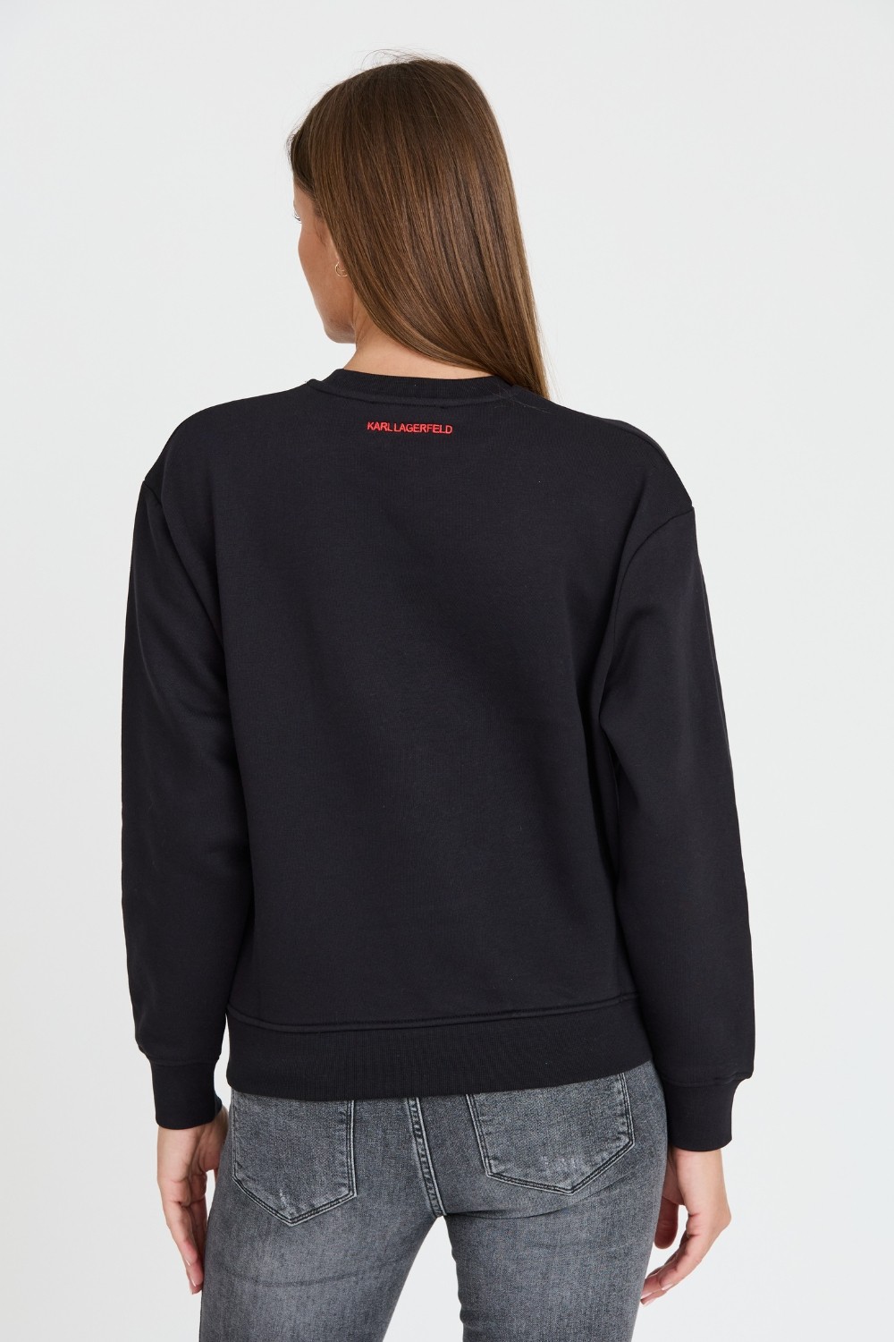 KARL LAGERFELD Black iconic linen sweatshirt