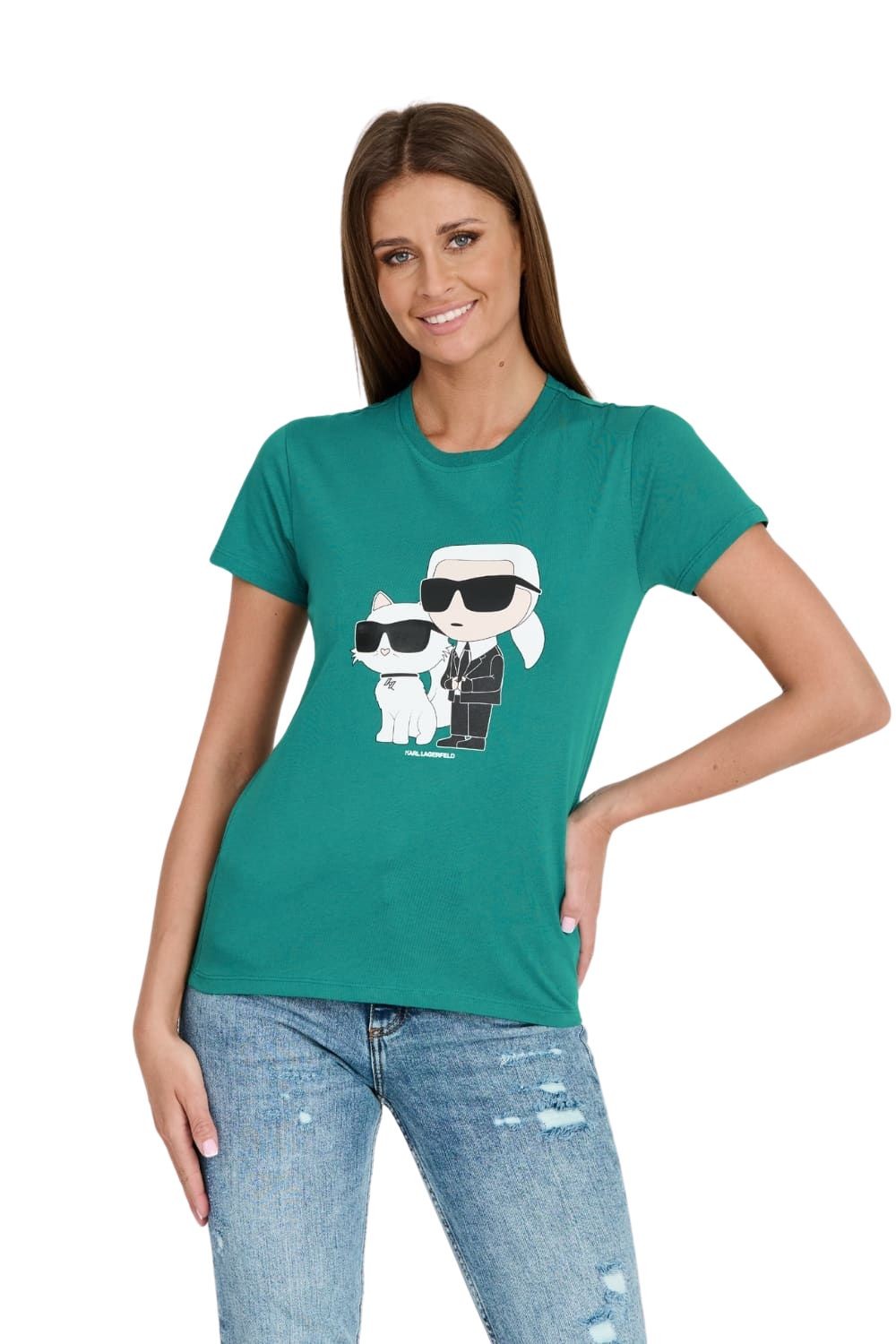 KARL LAGERFELD Turquoise Iconic 2.0 t-shirt