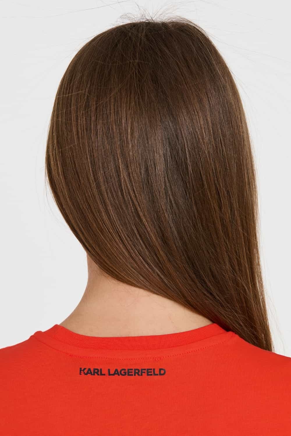 KARL LAGERFELD Tricou iconic din in roșu pentru femei