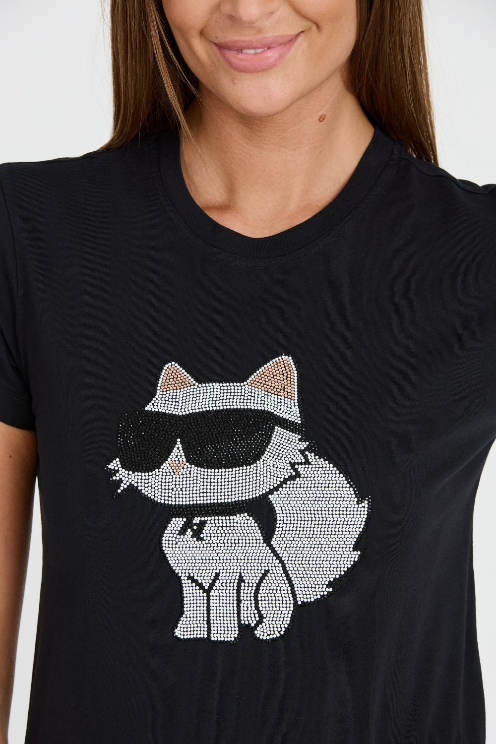 KARL LAGERFELD Tricou negru pentru femei Ikonik 2.0