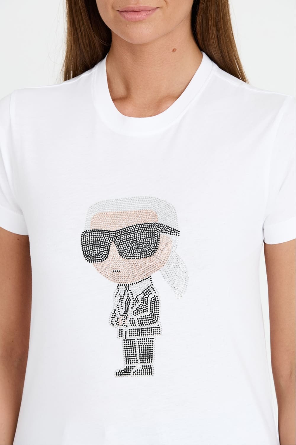 KARL LAGERFELD Biały t-shirt Ikonik 2.0