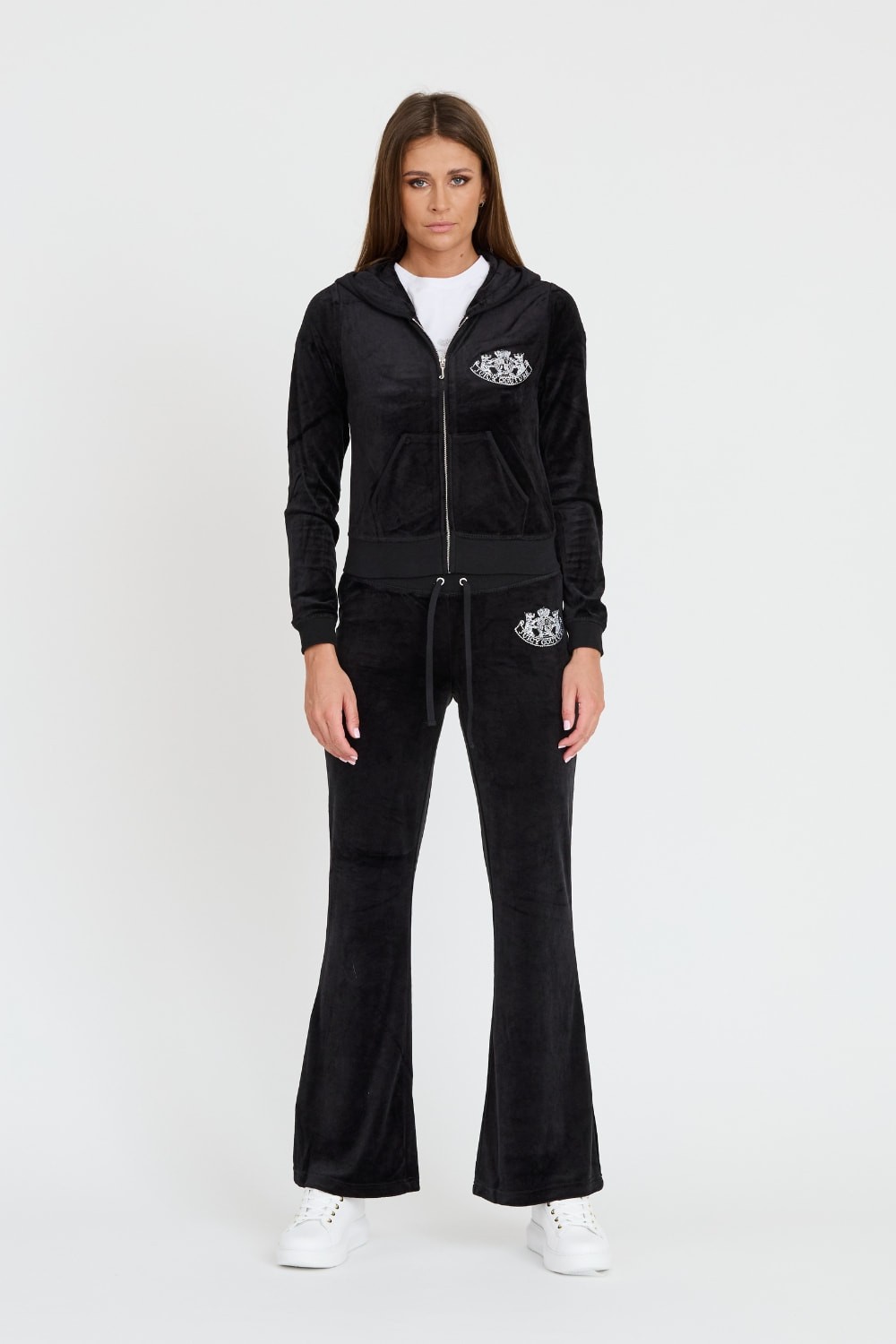 JUICY COUTURE Black Heritage Dog Crest Kaisa Trackpants