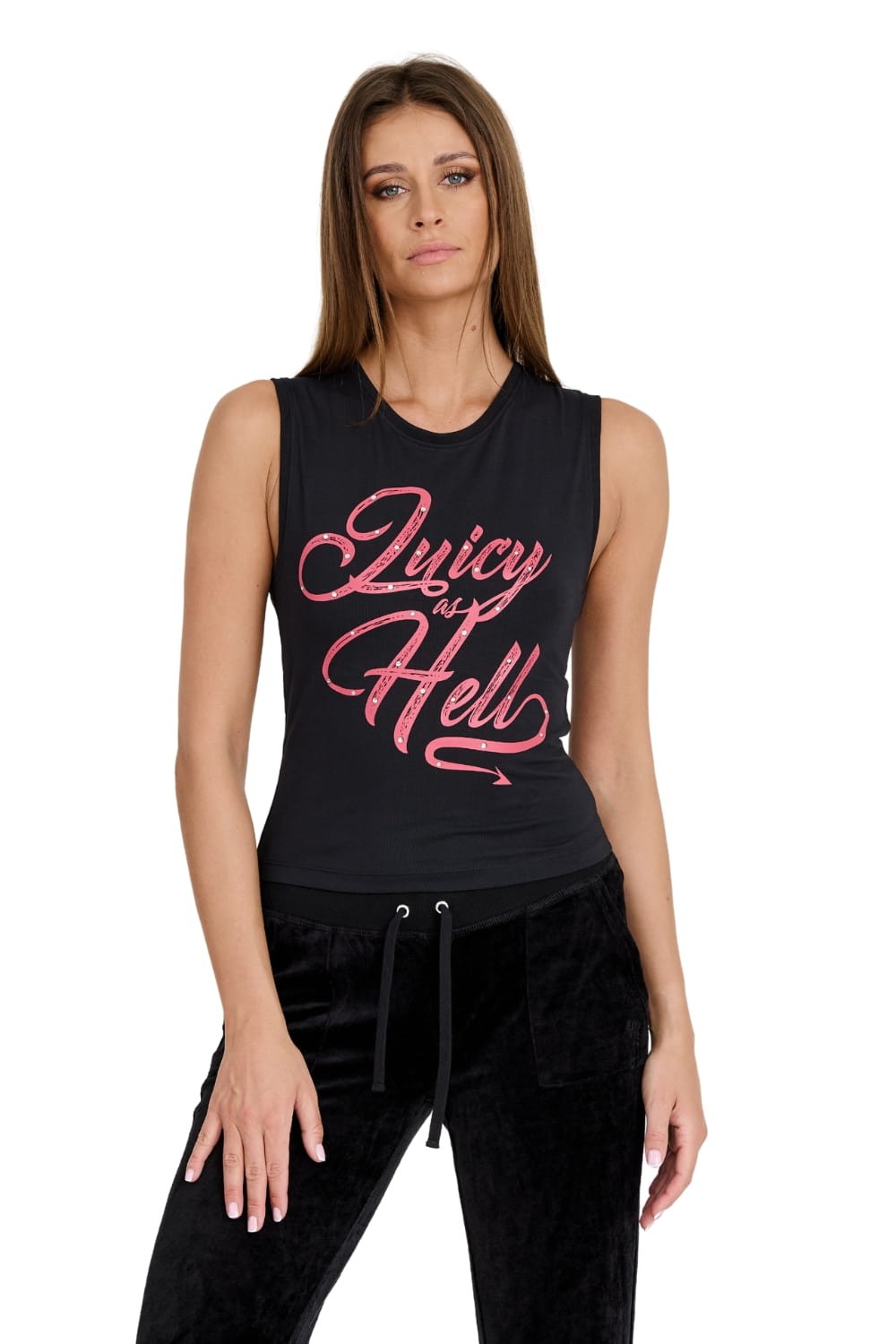 JUICY COUTURE Czarny damski top Juicy As Hell Tank
