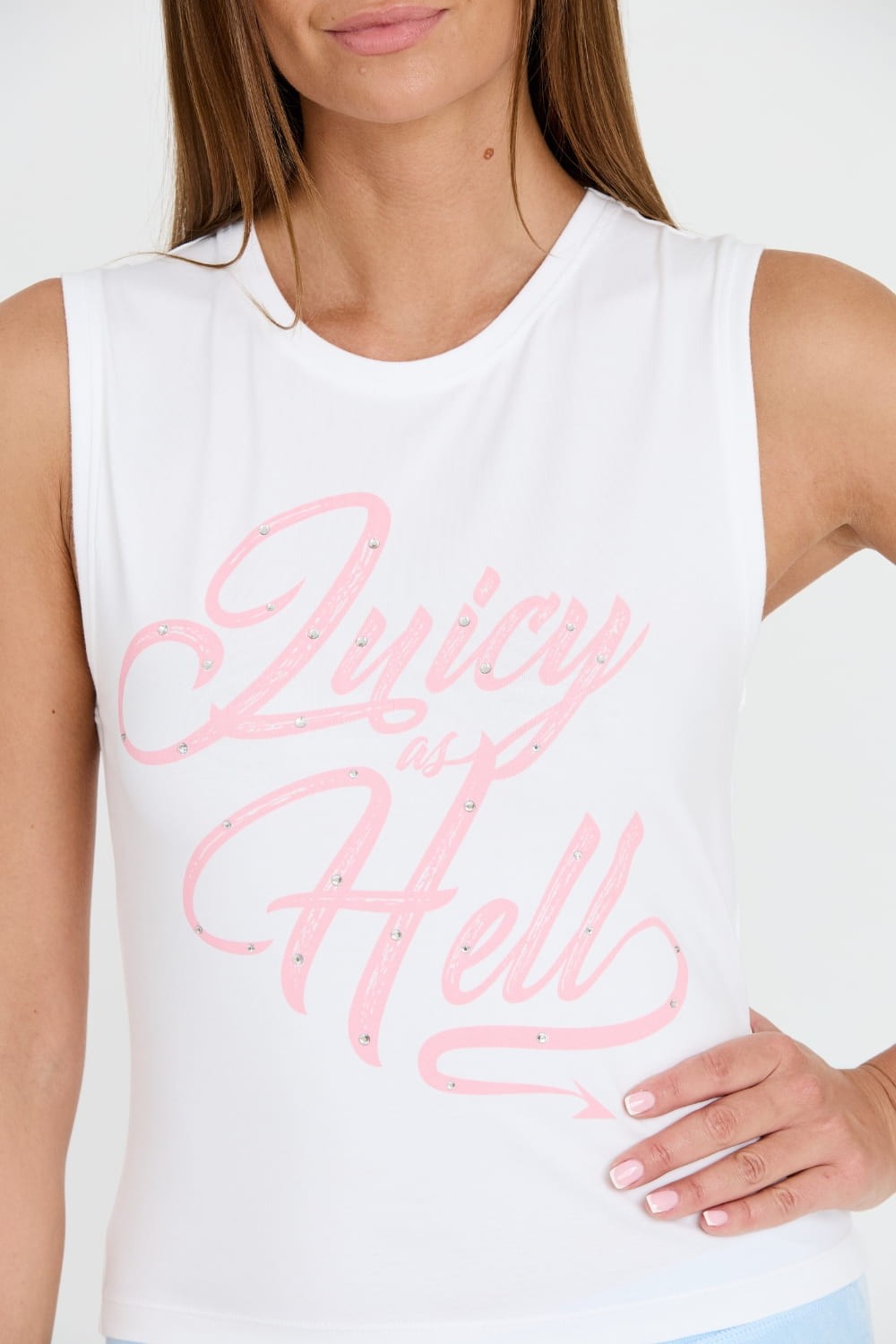 JUICY COUTURE Biały damski top Juicy As Hell Tank