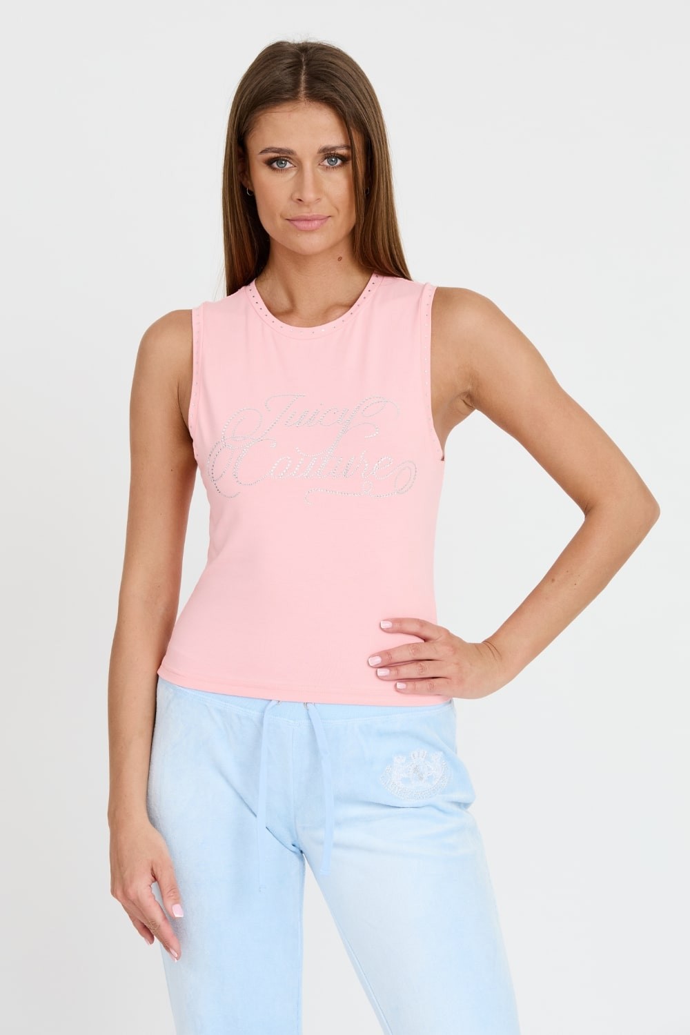 JUICY COUTURE Różowy damski top Blaine Juicy Script