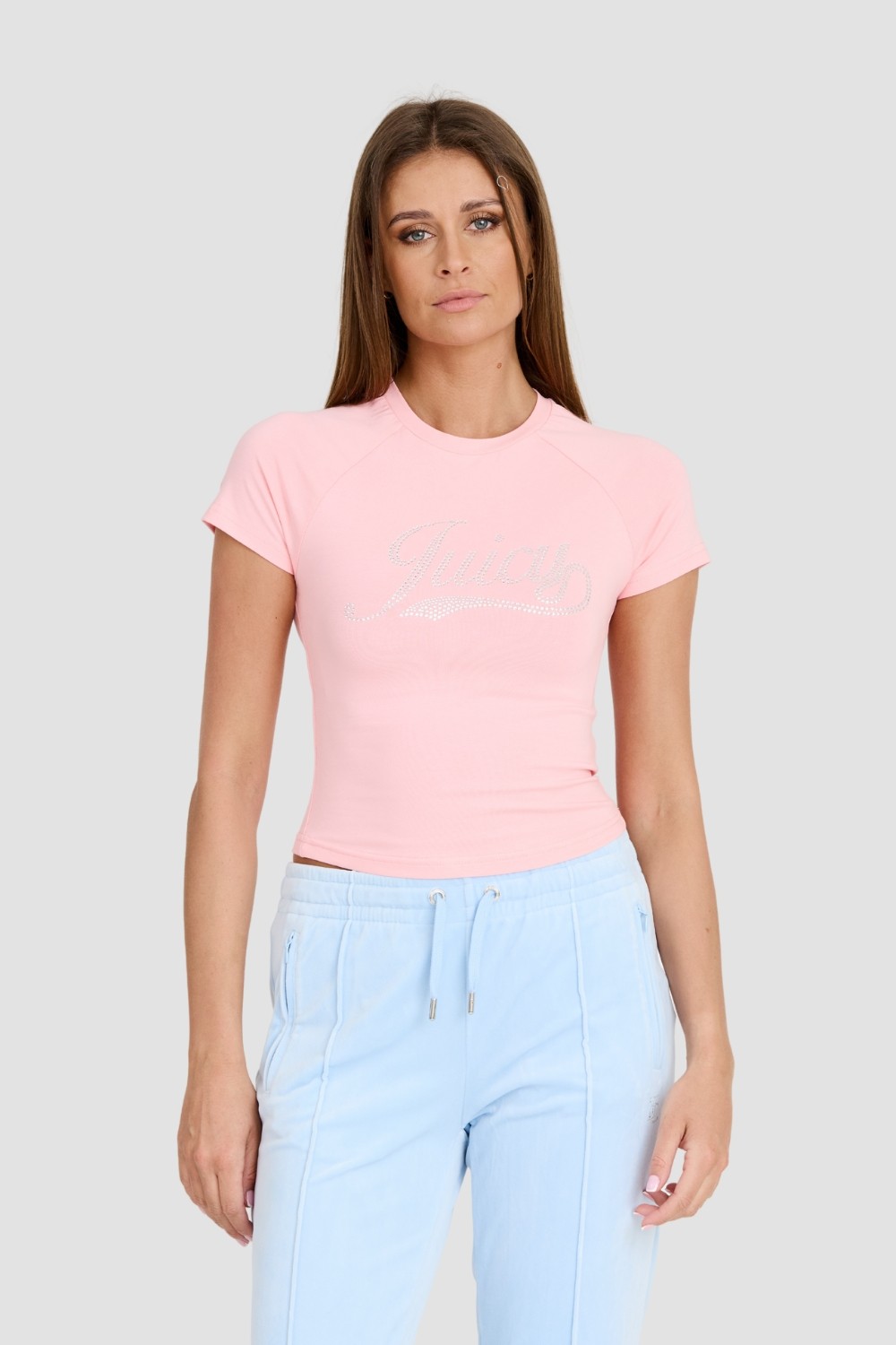 JUICY COUTURE Różowy damski t-shirt Retroshrunken Tee