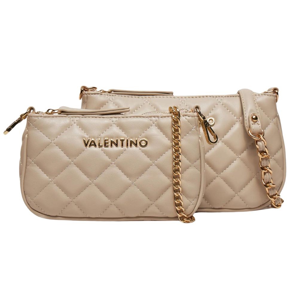 VALENTINO Podwójna beżowa torebka Ocarina Crossbody