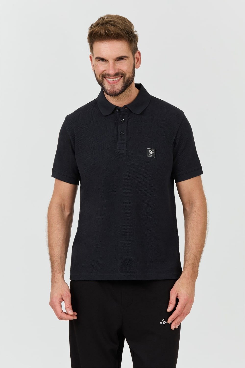 EMPORIO ARMANI Czarne męskie polo
