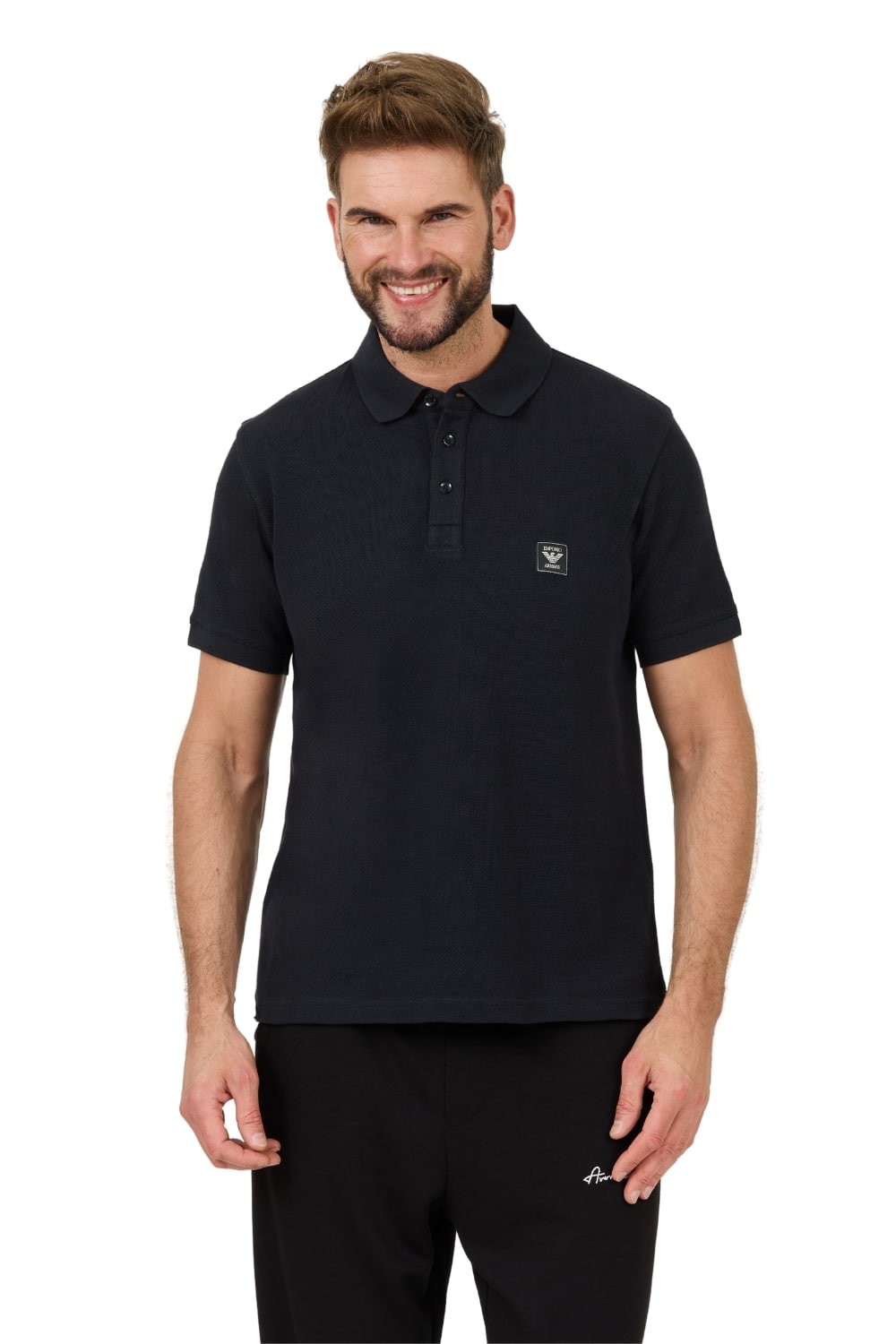 EMPORIO ARMANI Czarne męskie polo