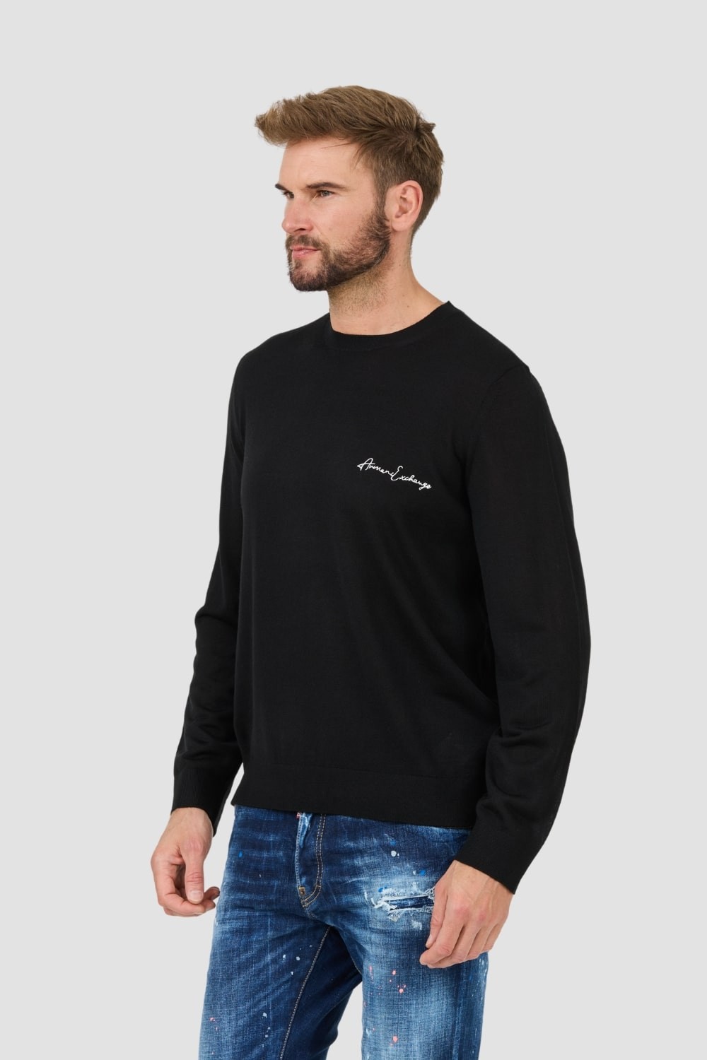 ARMANI EXCHANGE Czarny męski sweter Jumpers