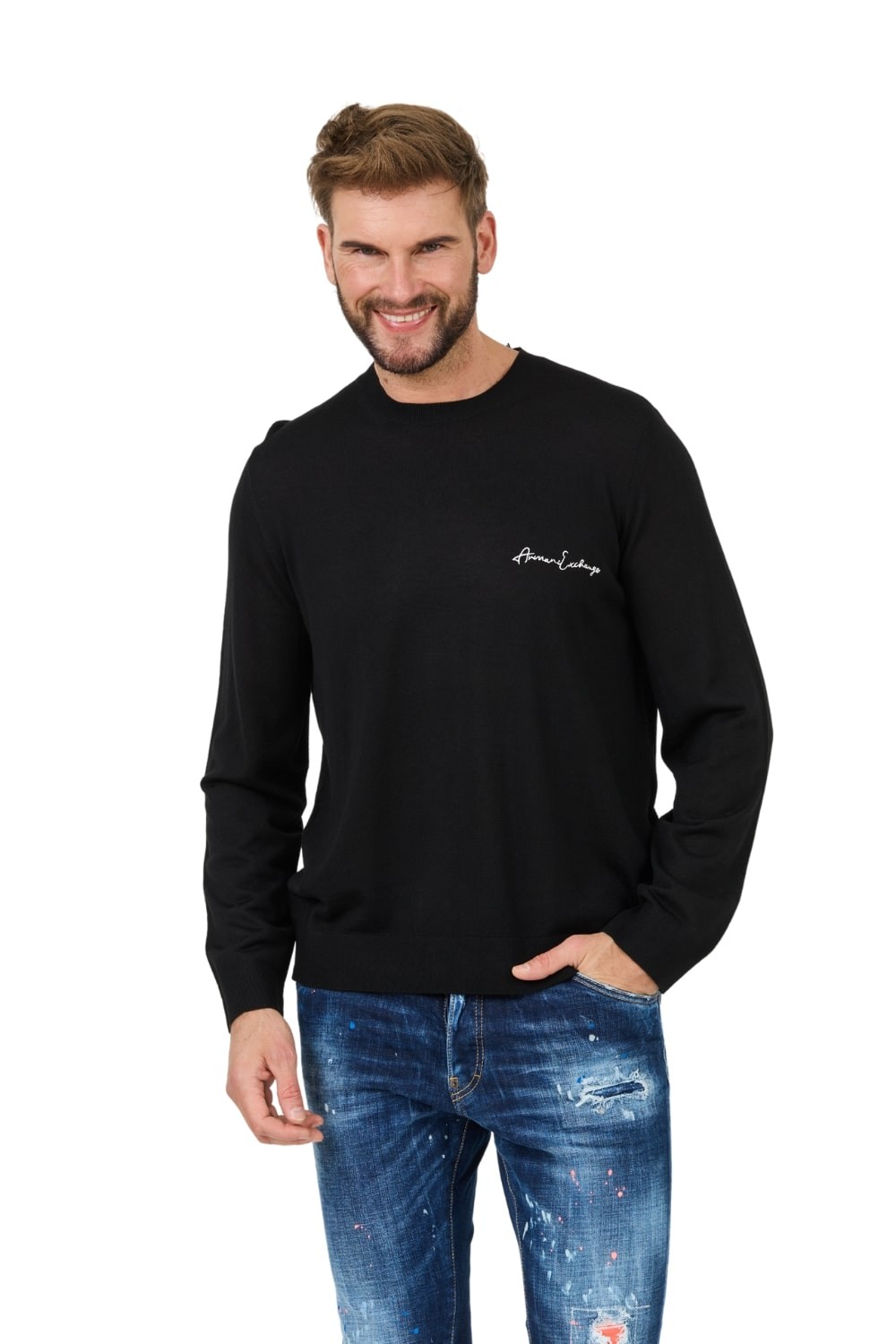 ARMANI EXCHANGE Czarny sweter Jumpers