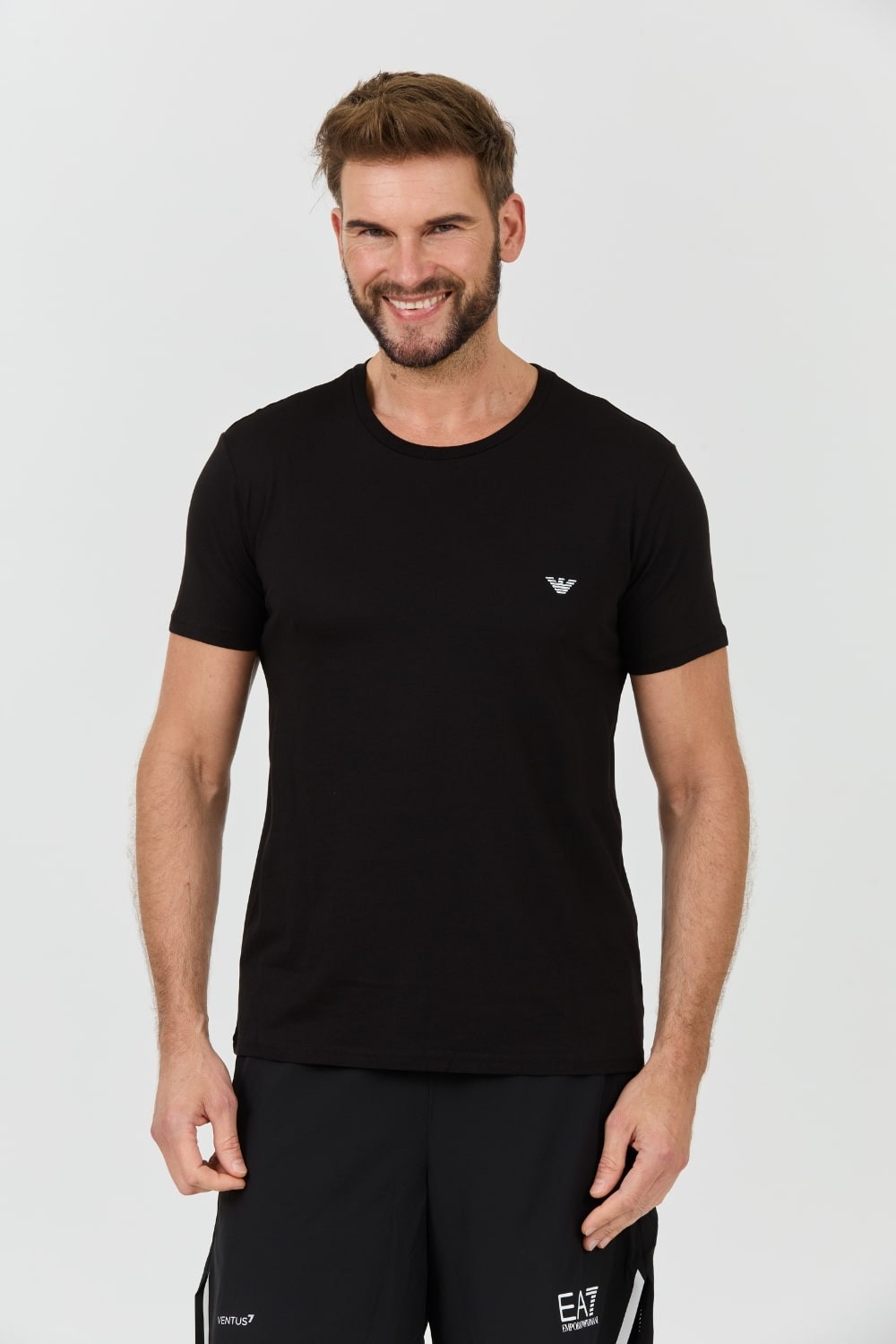 EMPORIO ARMANI Czarny męski t-shirt basique