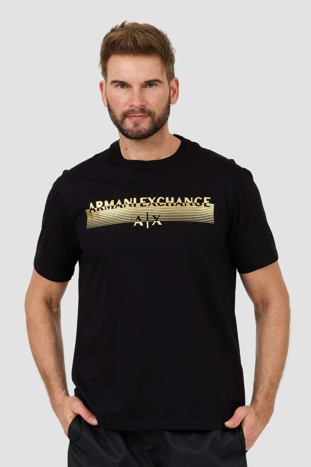 ARMANI EXCHANGE Black short-sleeved t-shirt