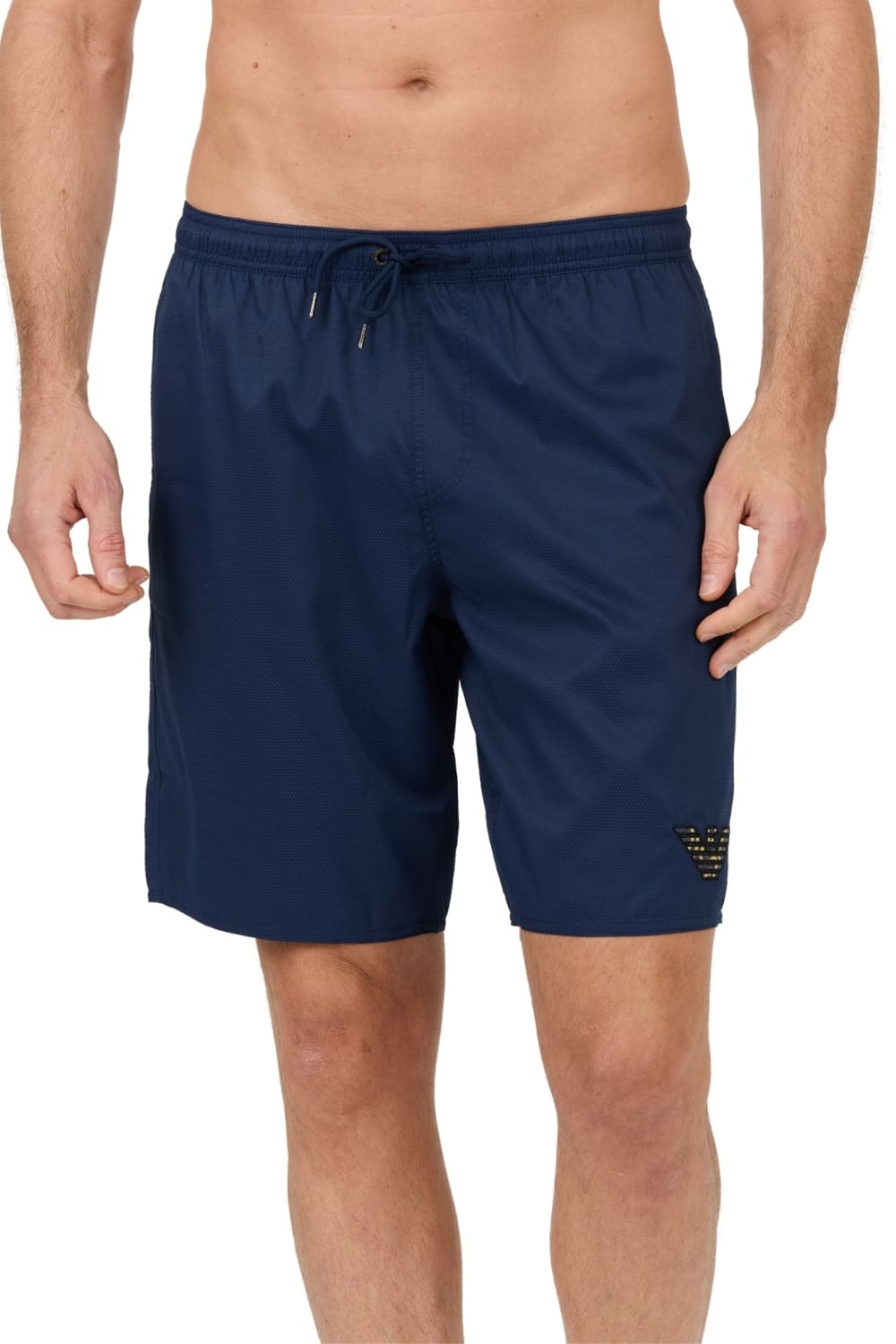 EMPORIO ARMANI Navy blue swim trunks De bain logo brodé