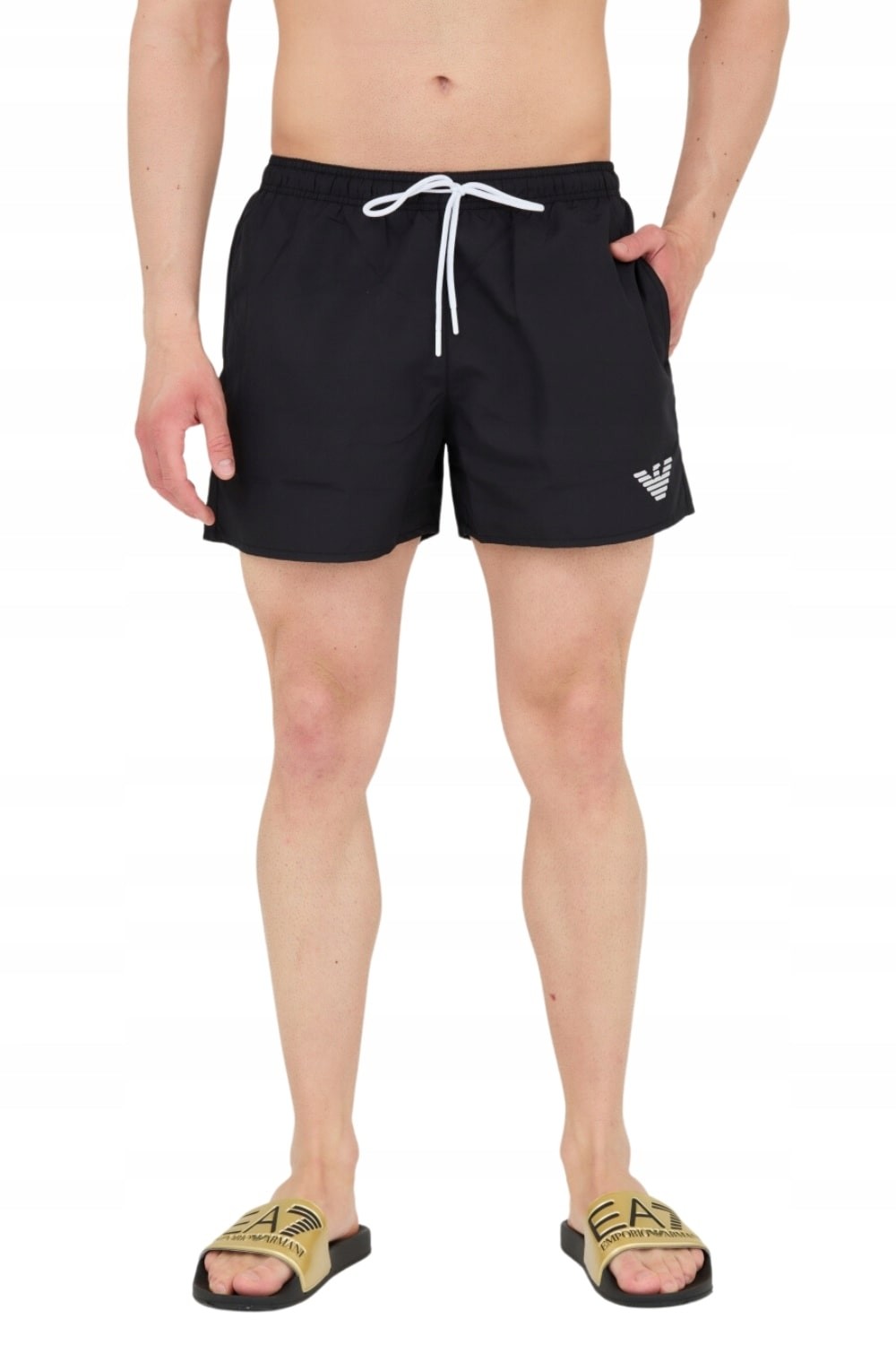 EMPORIO ARMANI Black swim trunks De bain logo brodé