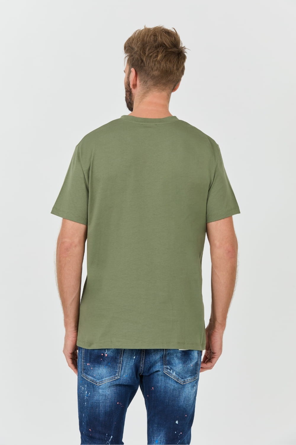 BALMAIN Green Flock&foil T-shirt Bulky Fit