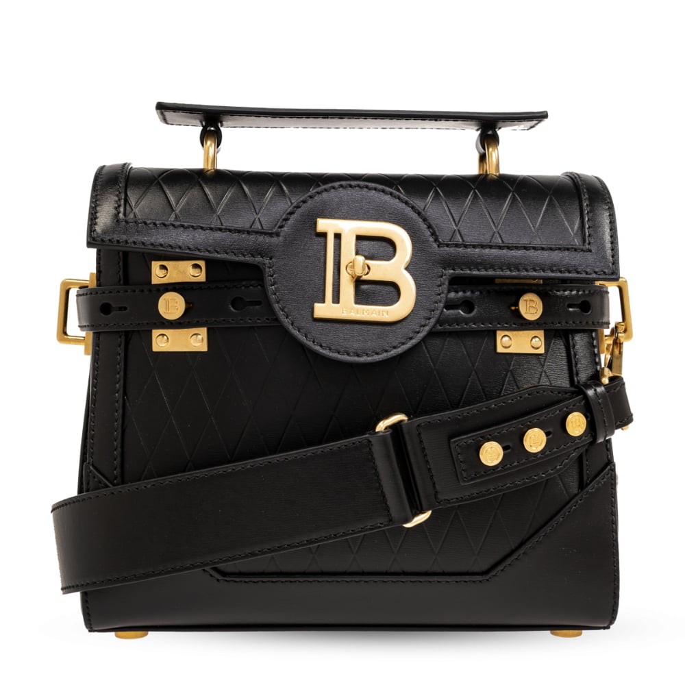 BALMAIN Black B-buzz leather handbag