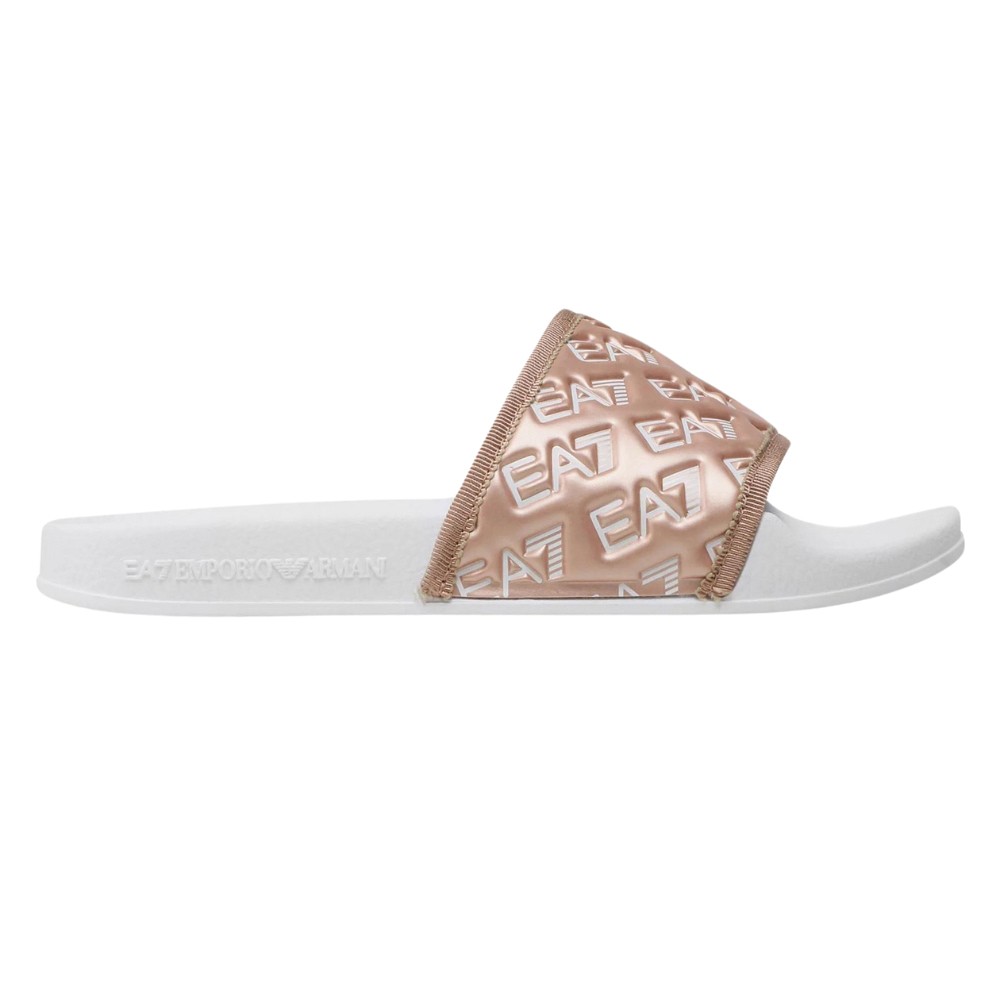 EA7 EMPORIO ARMANI Różowe klapki logowane