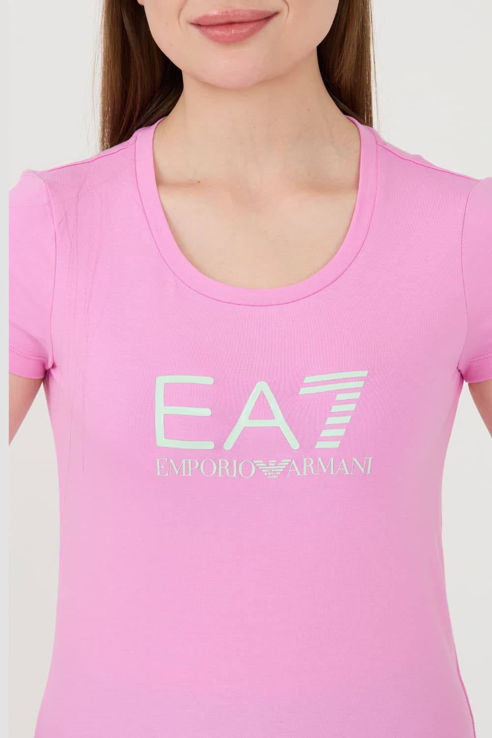 EA7 Różowy damski t-shirt