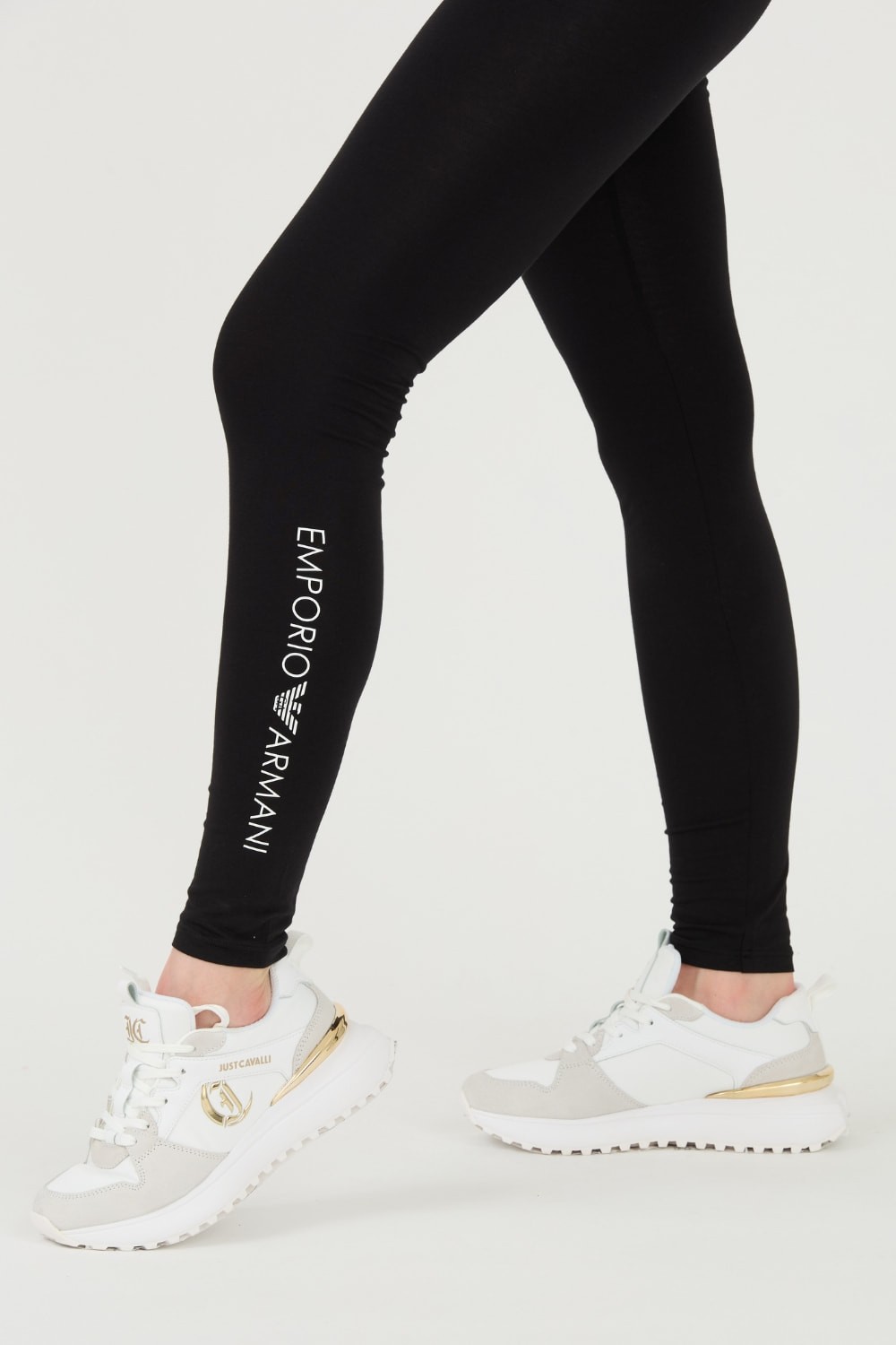 EMPORIO ARMANI Black Stretch Logo Leggings