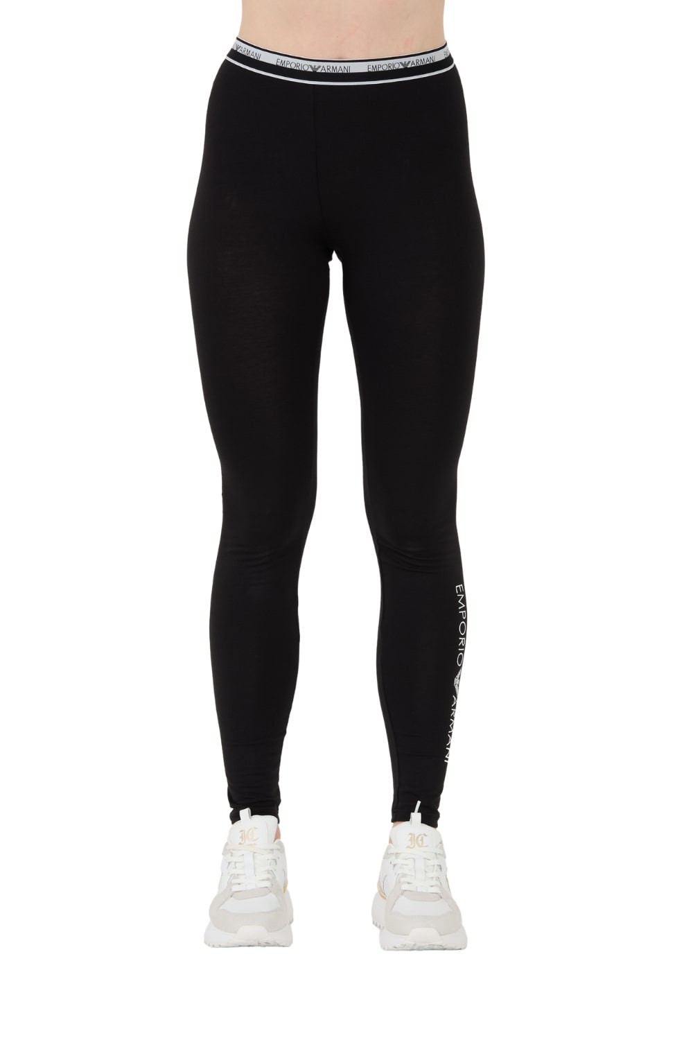 EMPORIO ARMANI Czarne legginsy Stretch Logo