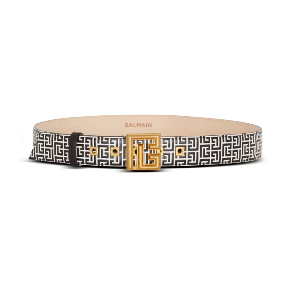 BALMAIN Black and white Labyrinth belt