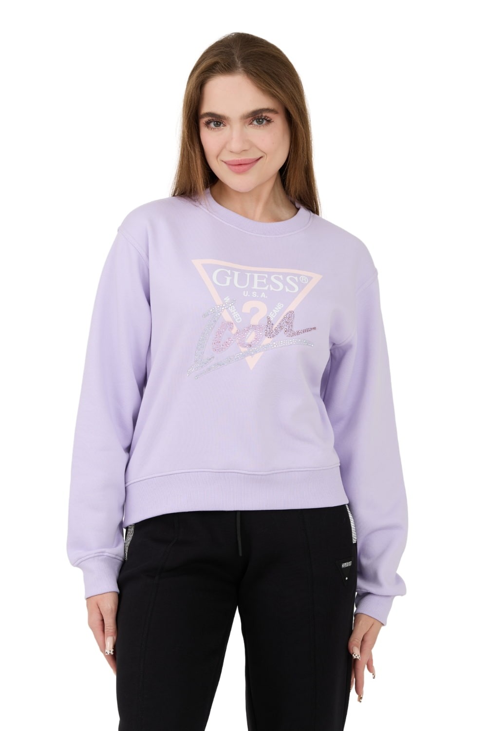 GUESS Lavender Icon Sweatshirt