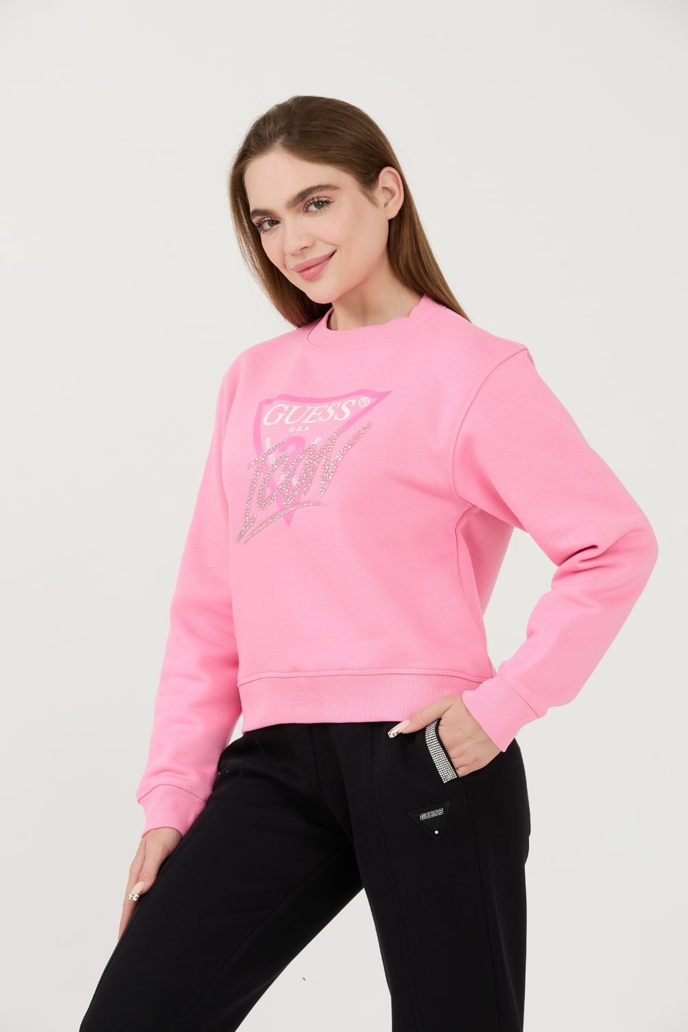 GUESS Pink Icon Sweatshirt