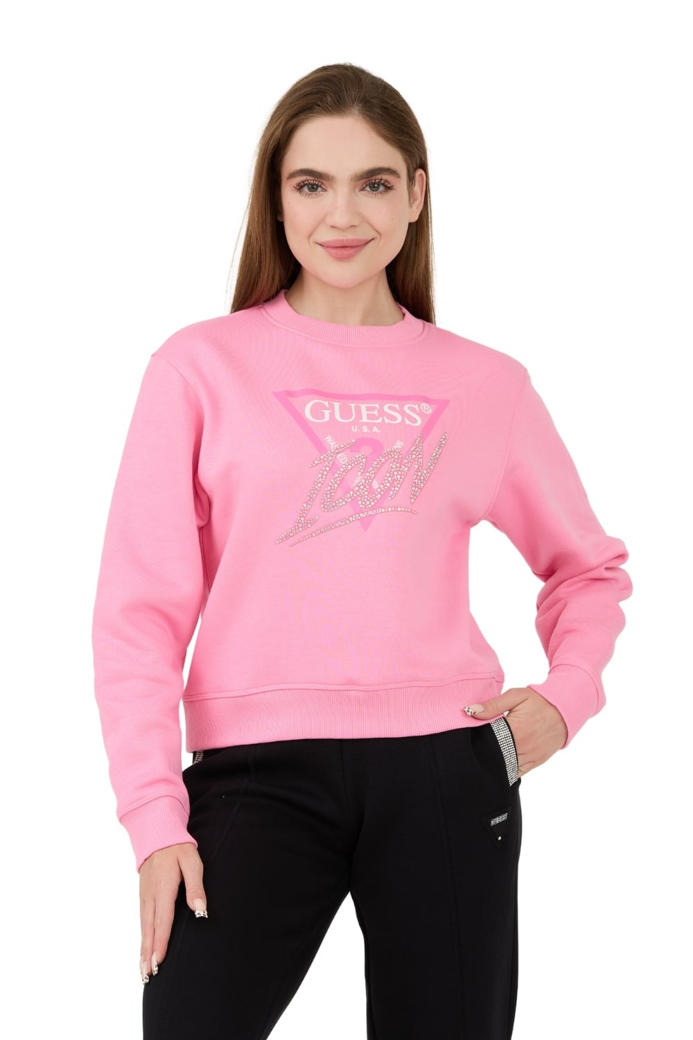 GUESS Pink Icon Sweatshirt