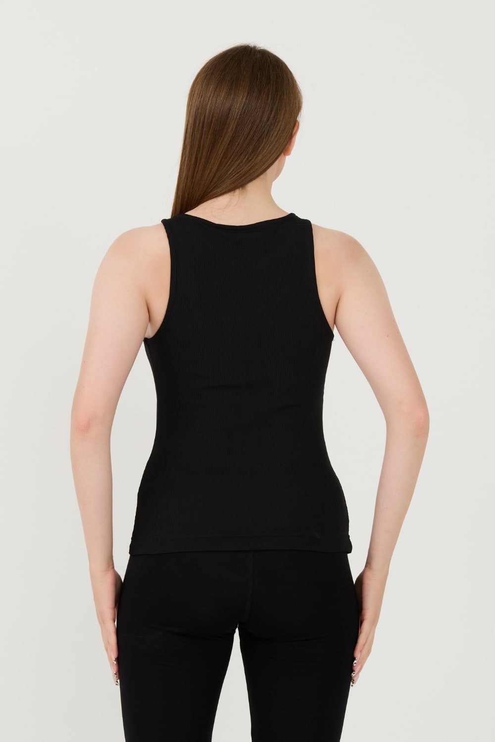 GUESS Czarny damski top Round Nk Guendalina