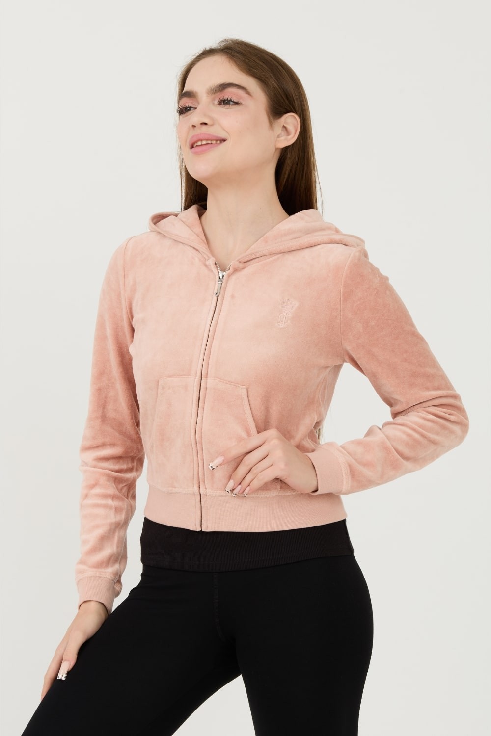 JUICY COUTURE Beżowa damska bluza Heritage Robyn Hoodie