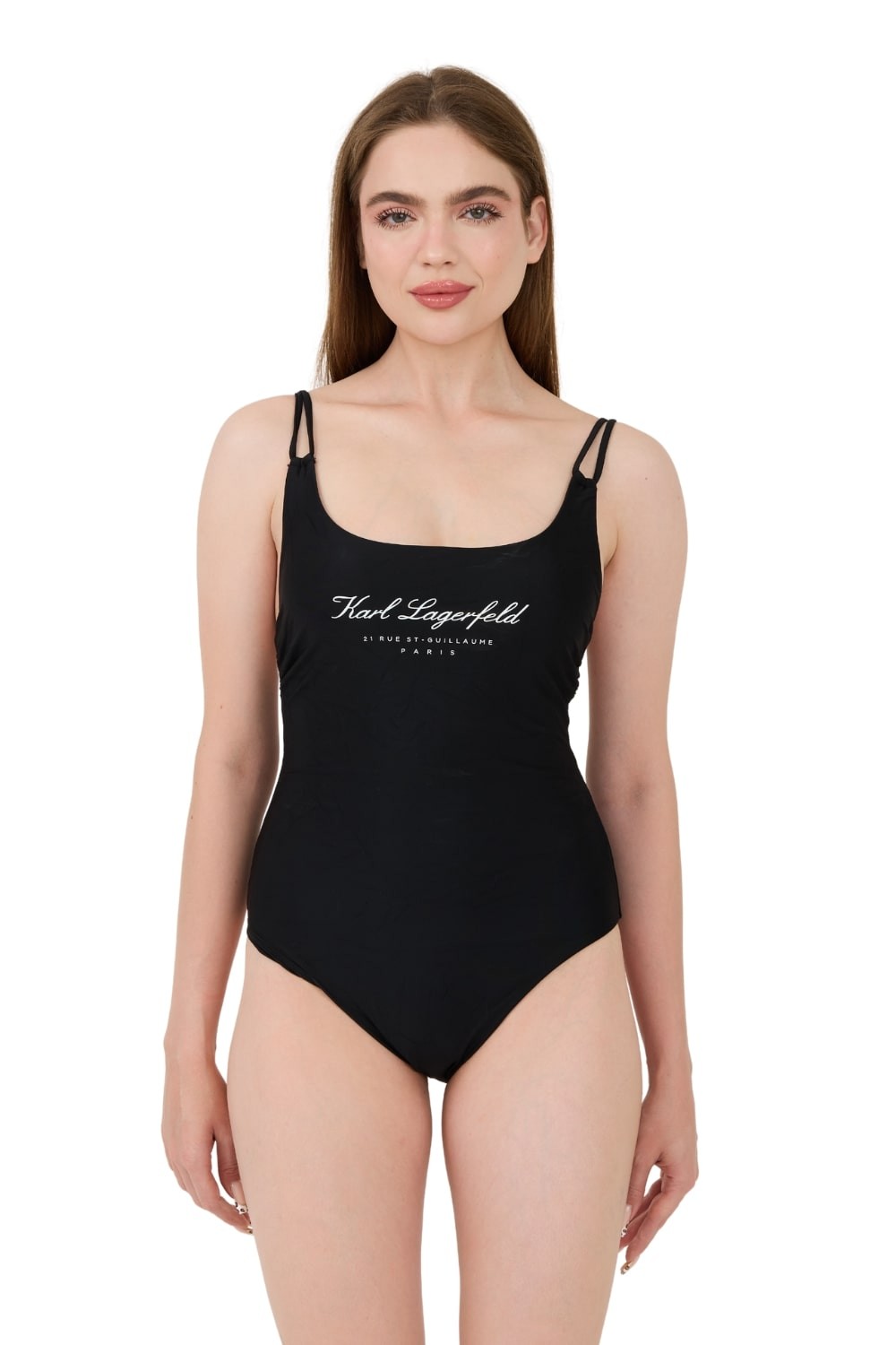 KARL LAGERFELD Czarny strój kąpielowy Hotel Karl Swimsuit