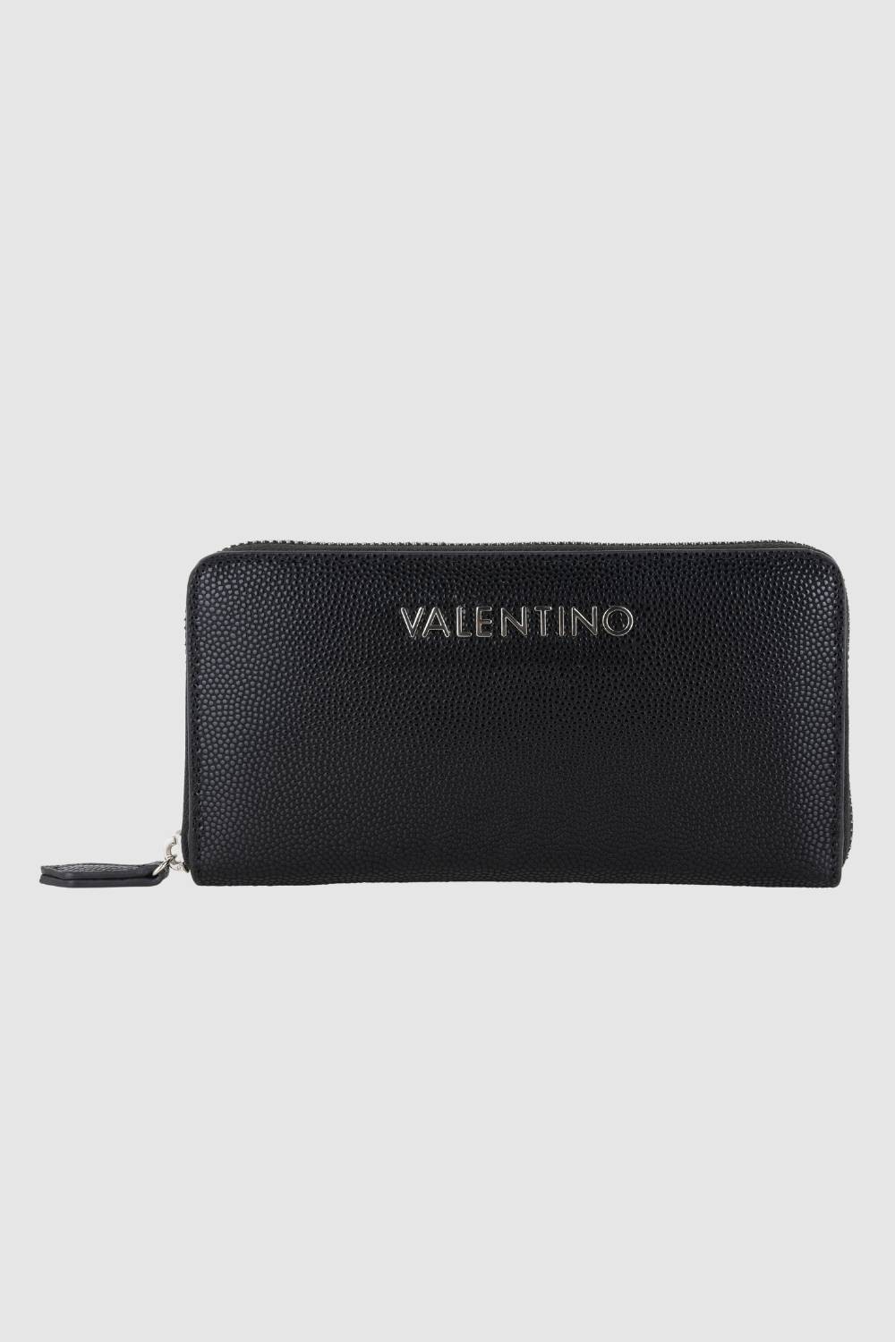 VALENTINO Duży czarny portfel Divina Zip Around Wallet