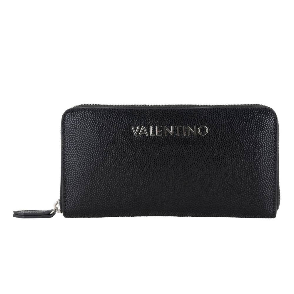 VALENTINO Duży czarny portfel Divina Zip Around Wallet