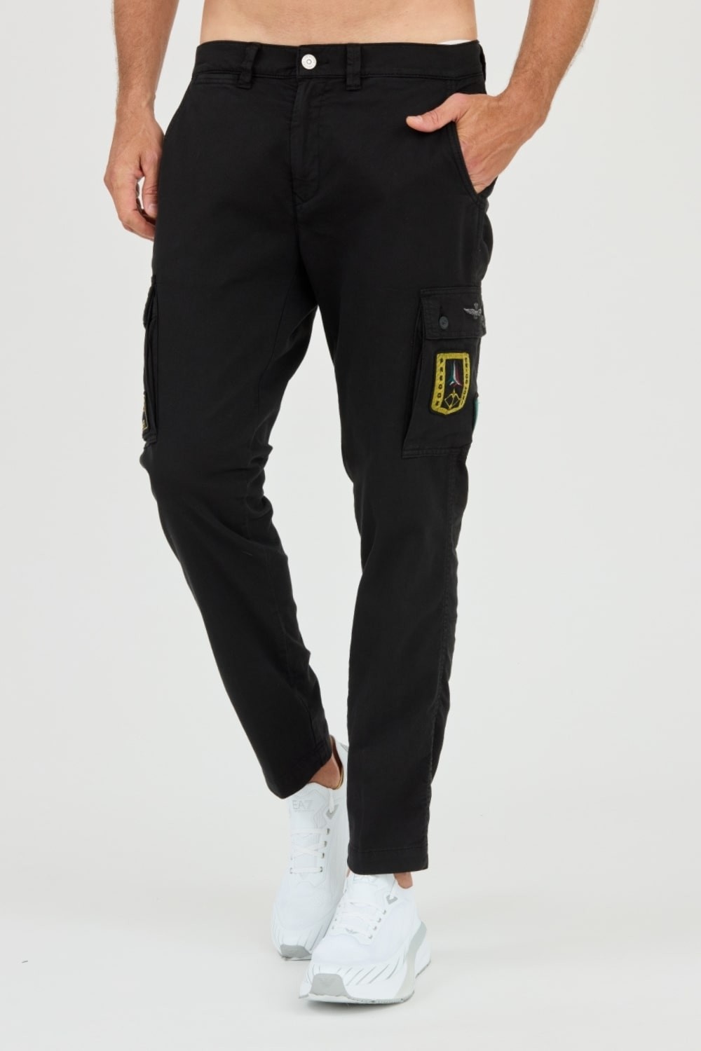 AERONAUTICA MILLITARE Black combat boots TROUSERS