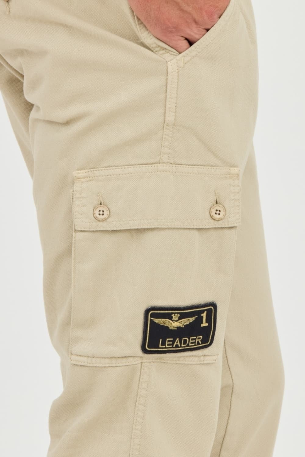 AERONAUTICA MILLITARE Beige combat boots TROUSERS