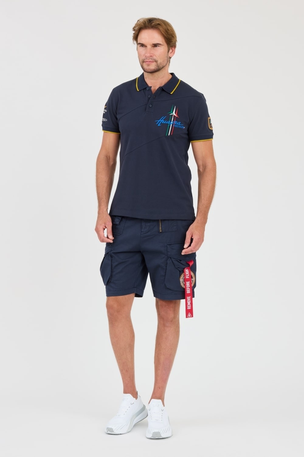 AERONAUTICA MILLITARE Navy blue Sleeve polo shirt