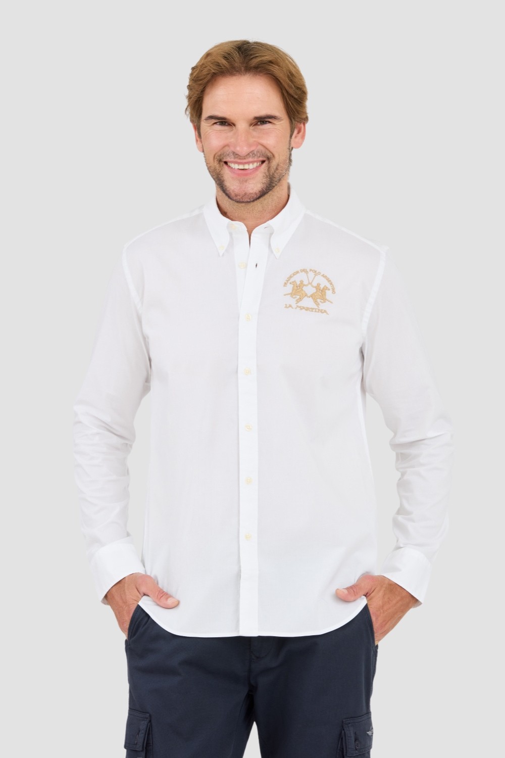 LA MARTINA White Poplin Stretch Shirt