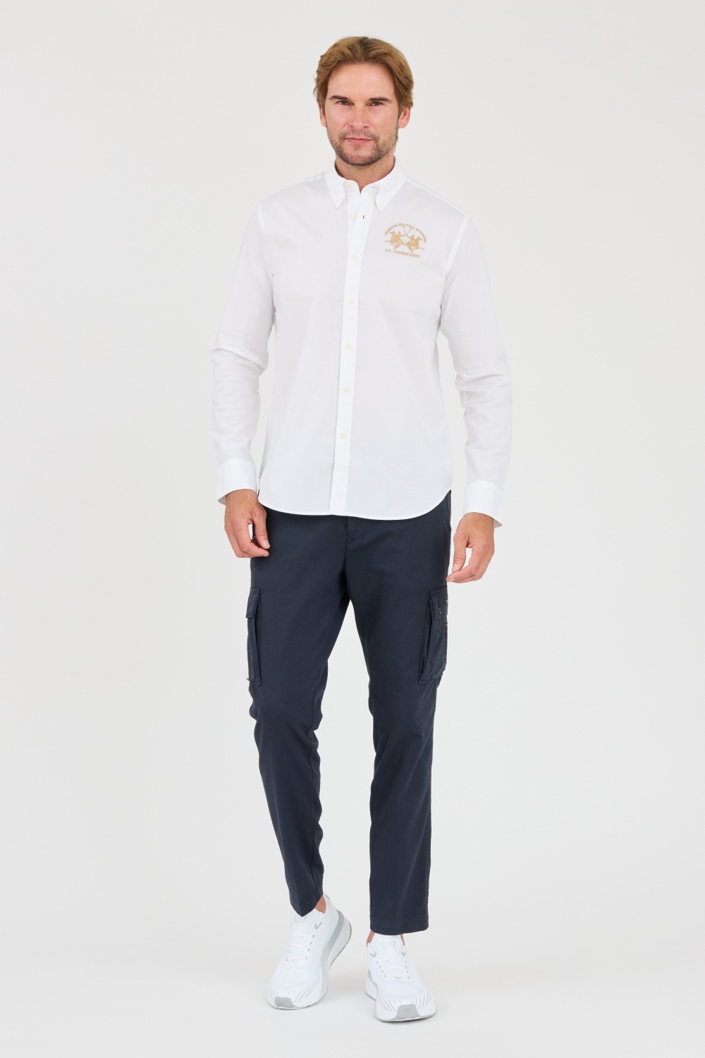 LA MARTINA White Poplin Stretch Shirt