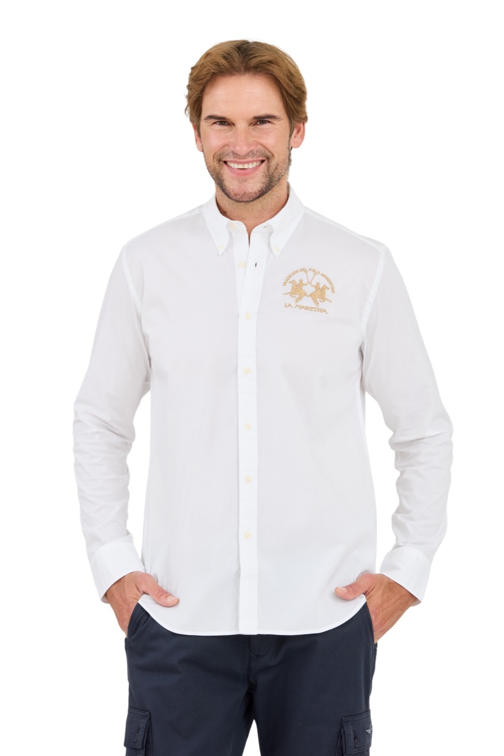 LA MARTINA White Poplin Stretch Shirt