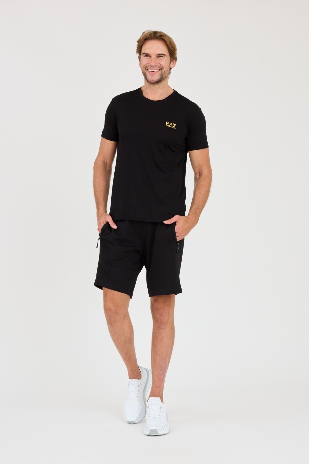 EA7 Black t-shirt with gold logo