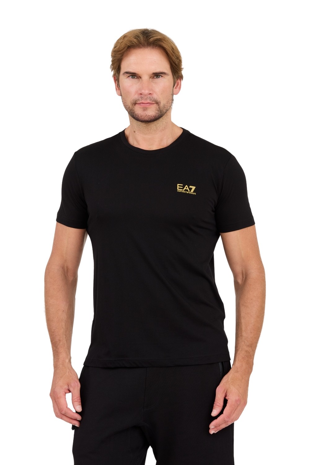 EA7 Black t-shirt with gold logo