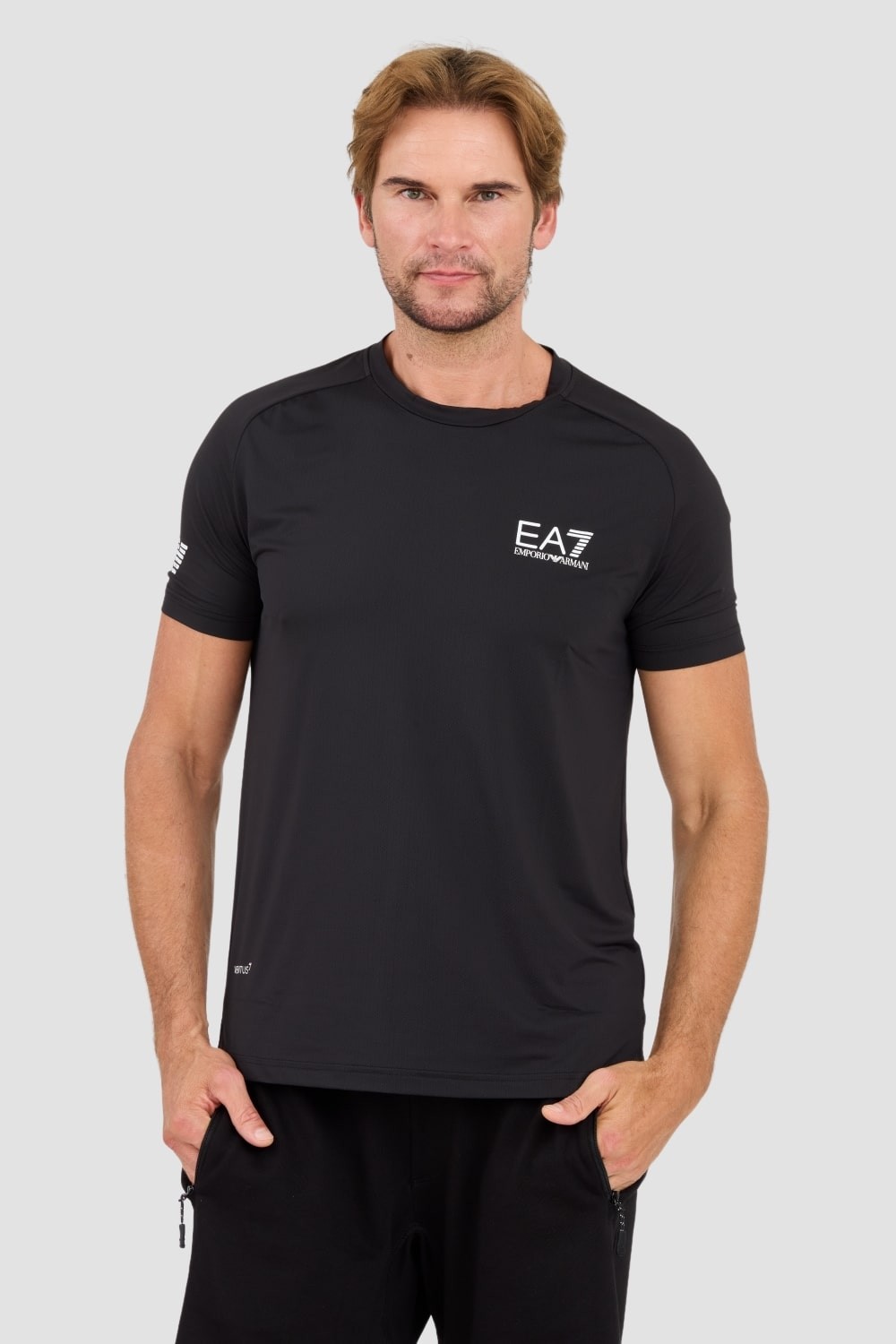 EA7 Czarny męski t-shirt Ventus 7