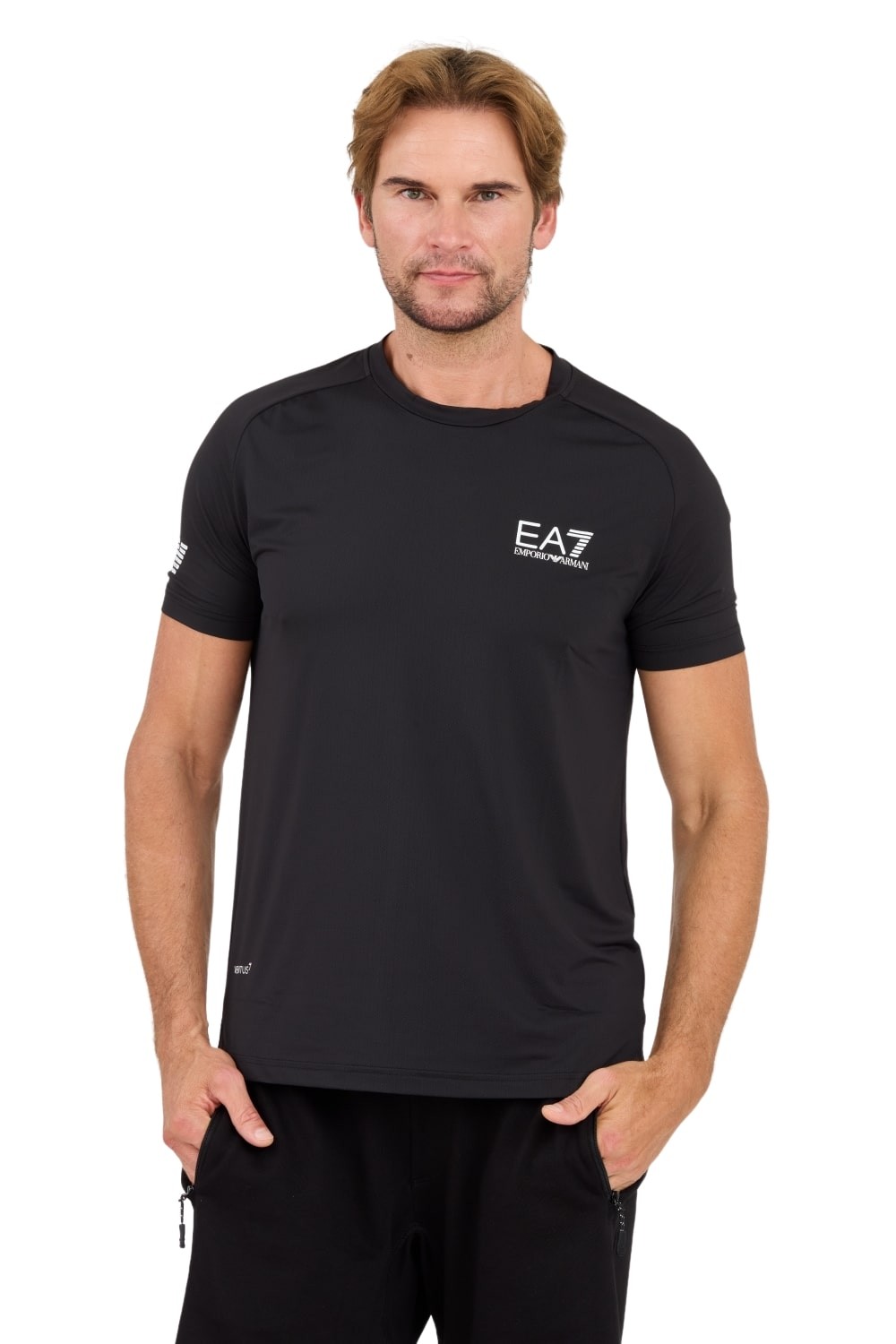 EA7 Czarny męski t-shirt Ventus 7