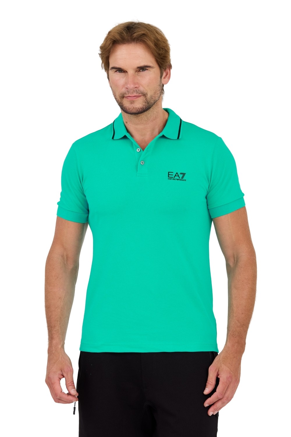EA7 Zielona męska koszulka polo