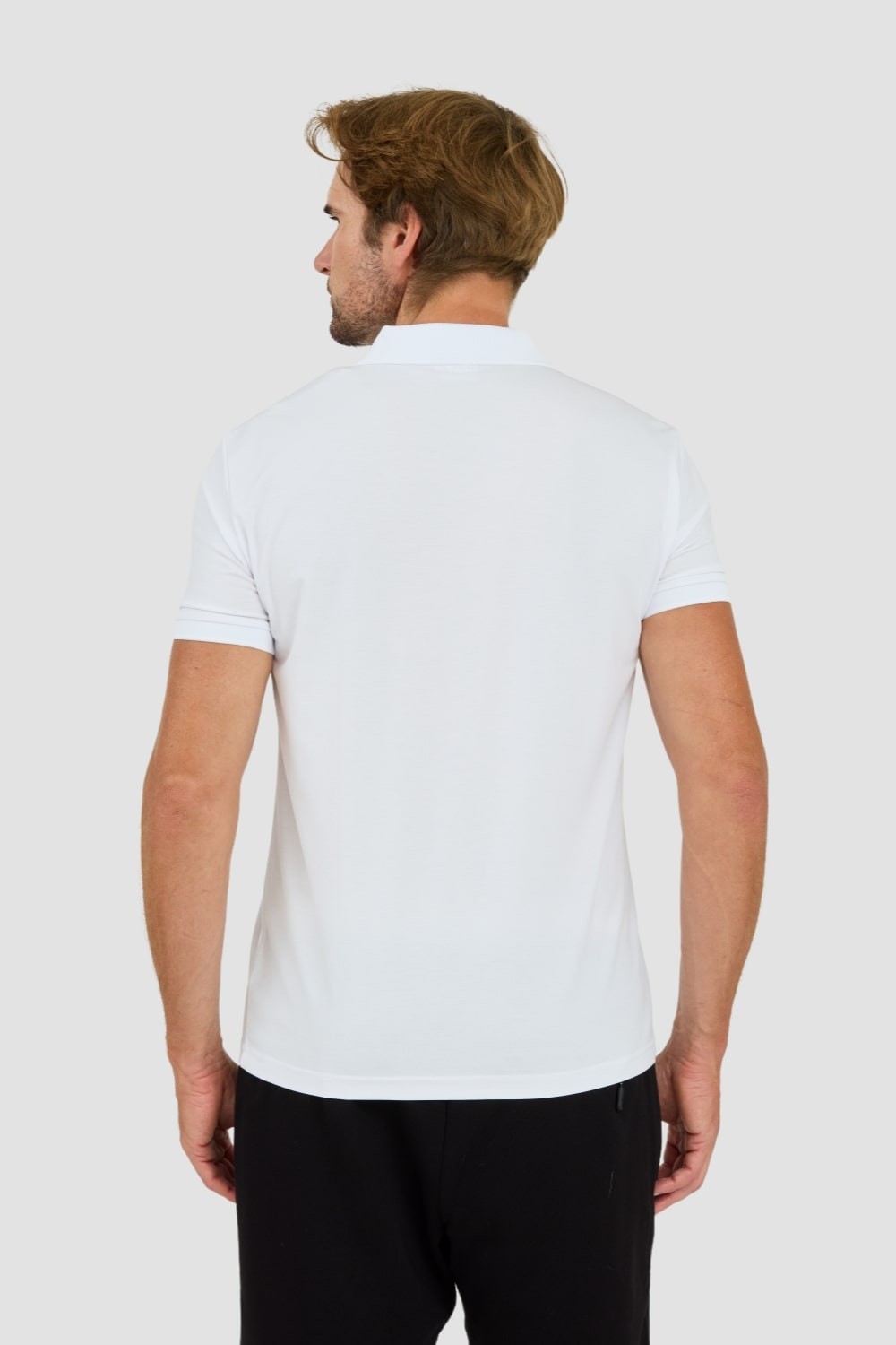 EA7 White zip-up polo shirt