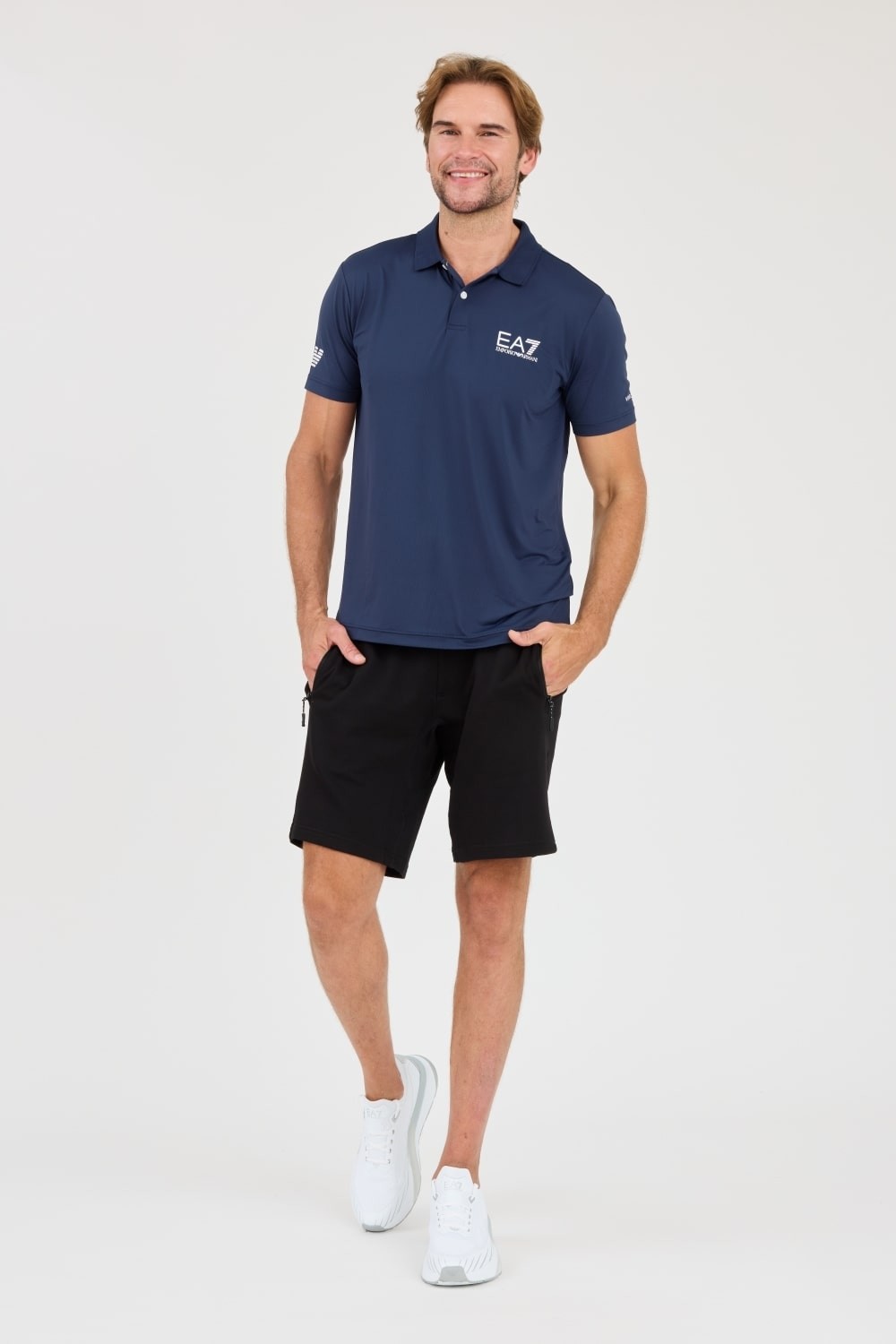 EA7 Navy blue Ventus 7 polo shirt