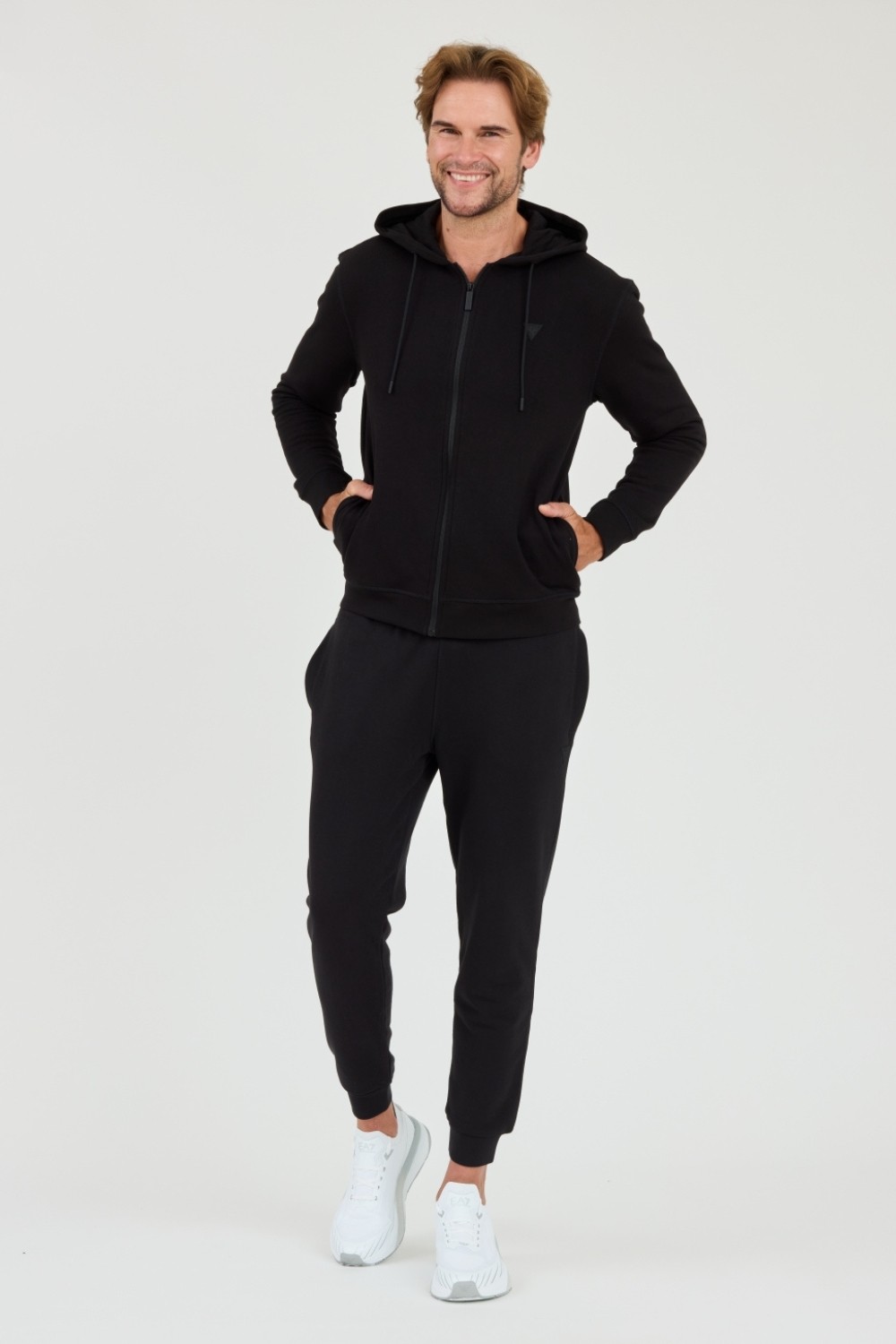 Hanorac cu glugă pentru bărbați GUESS Black